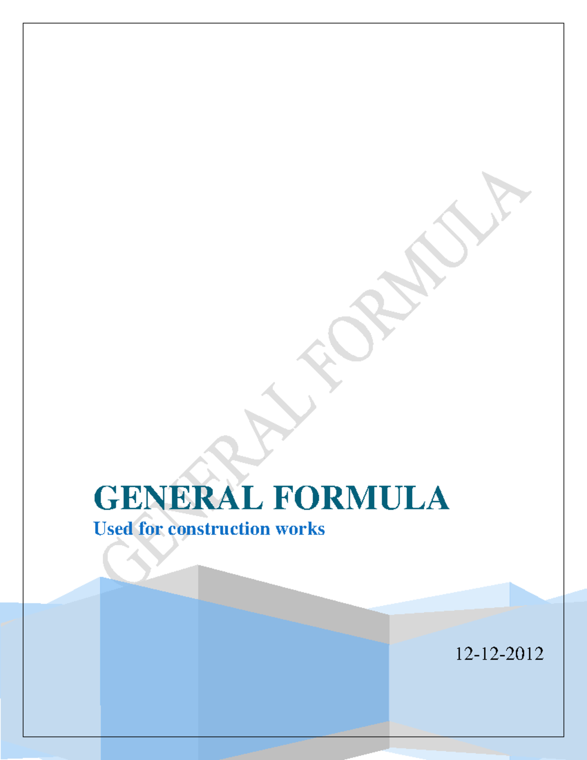 General Formula for Construction Materials (CIV 101) - Studocu
