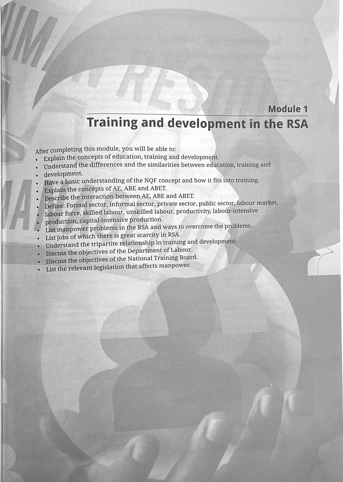 Module 1: Training and Development in RSA - Human Resource Training N5 ...