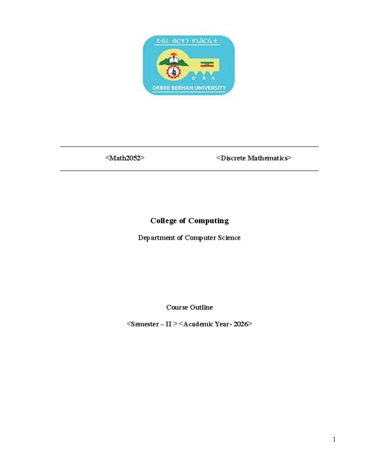 Discrete Mathematics Course Outline II - CS 101 - Studocu