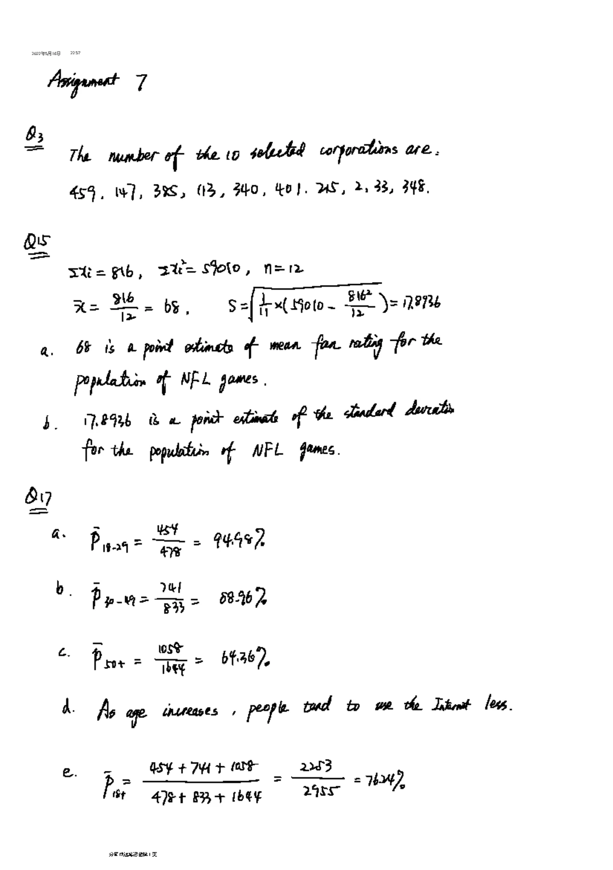 Assignment 8 - Practice Questions - mathematical statistics - 2022 年 5 ...