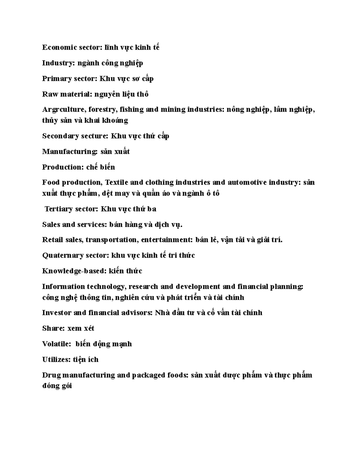 Unit 2: Economic Sectors Overview and Key Concepts - Studocu