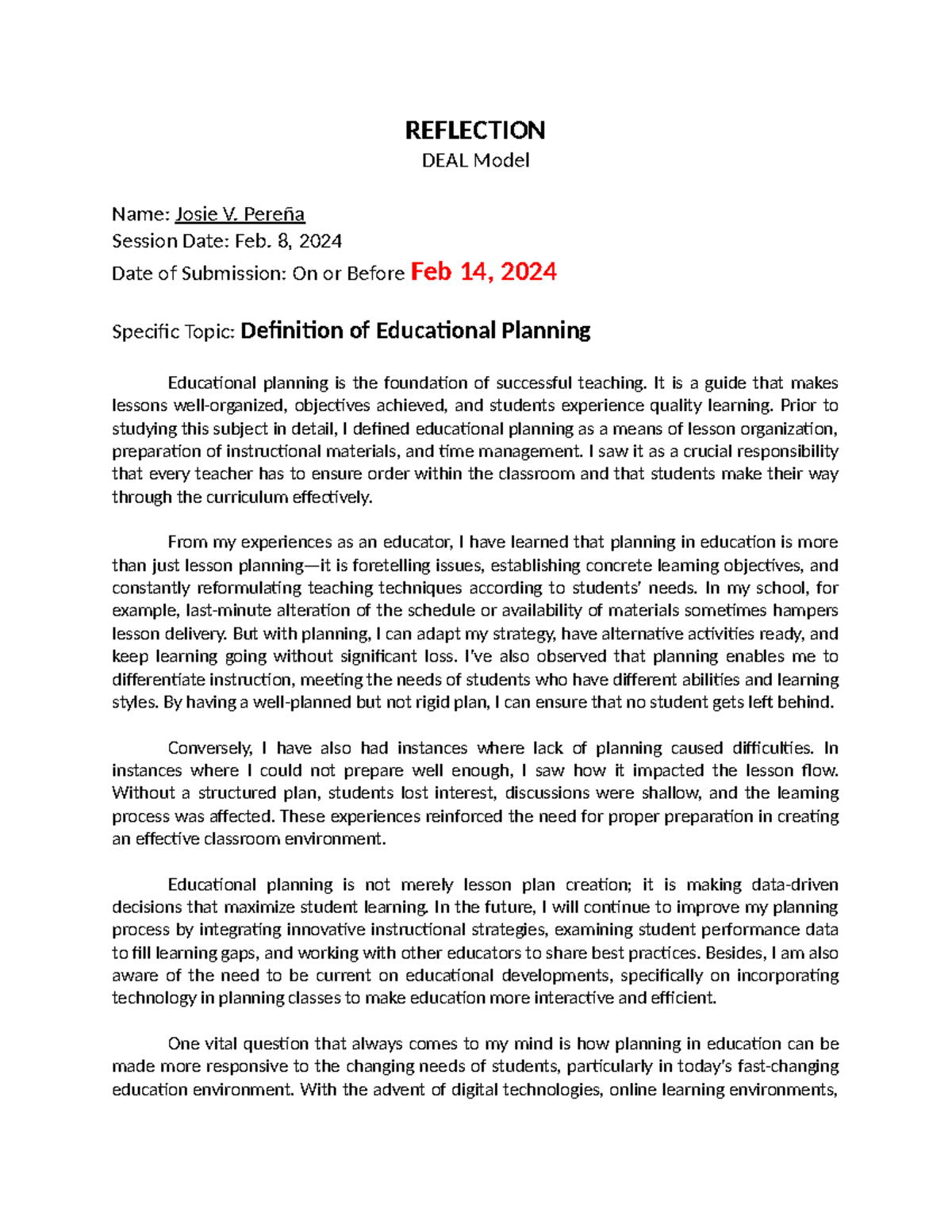 Reflection Feb 8 2024 - none - REFLECTION DEAL Model Name: Josie V ...