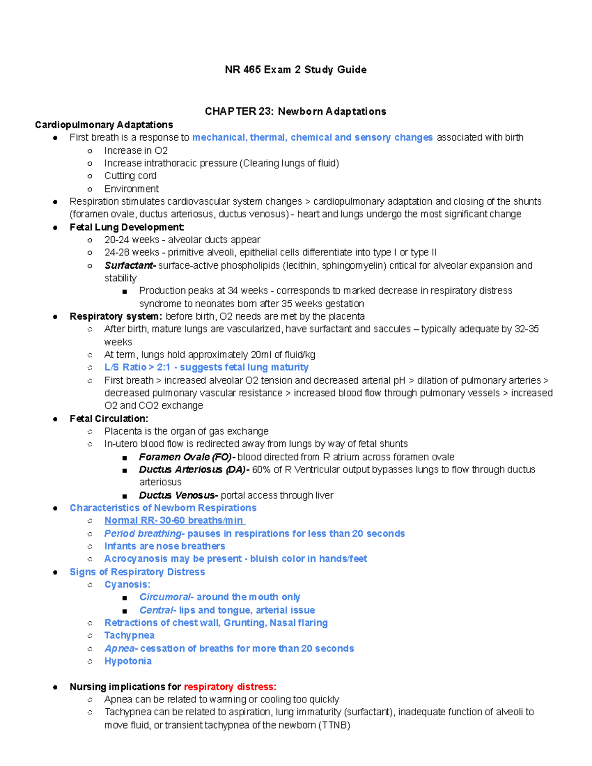 NR 465 Exam 2 SG2 - OB Exam 2 Comprehensive Study Guide - Studocu