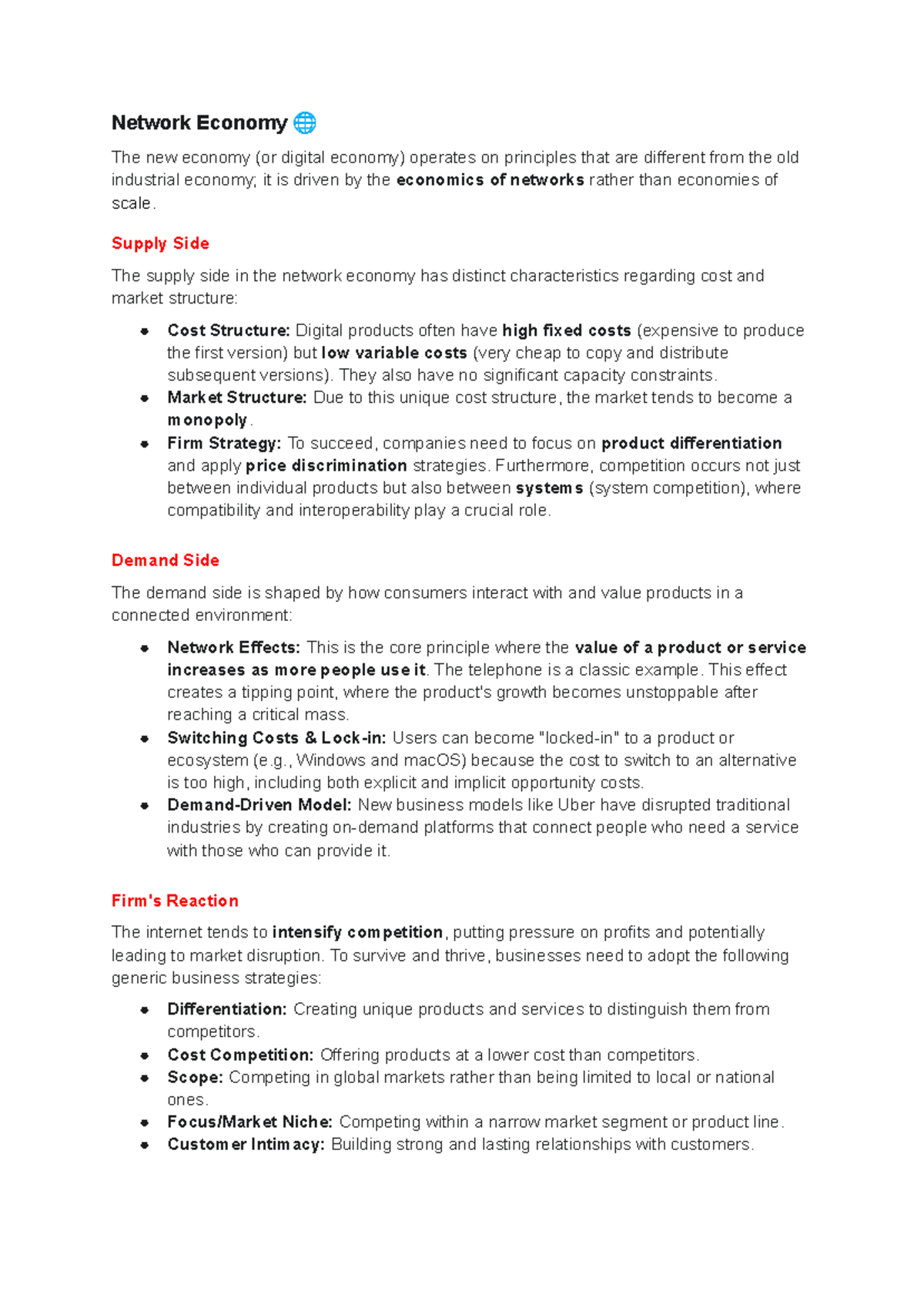 Bus345 - Network Economy: Principles and Business Strategies - Studocu