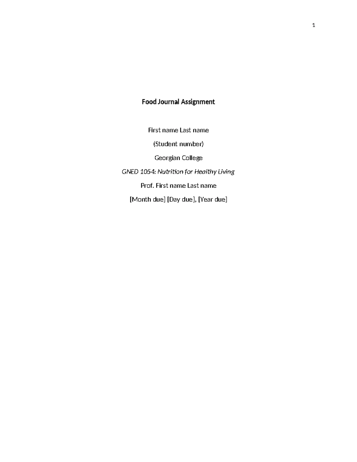 Food Journal Assignment Kirti Sharma - Food Journal Assignment Kirti ...