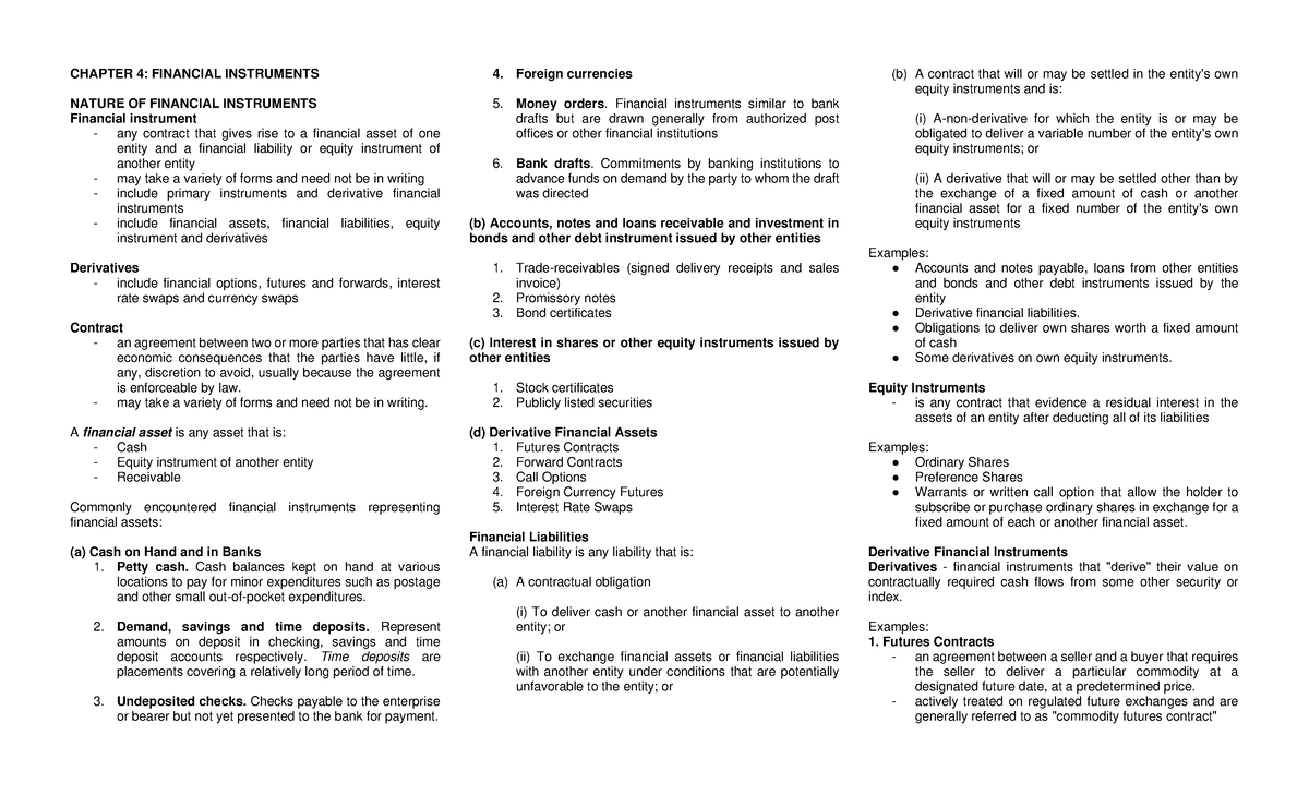 Financial Markets Overview: Chapter 4 & 5 Analysis and Insights - Studocu