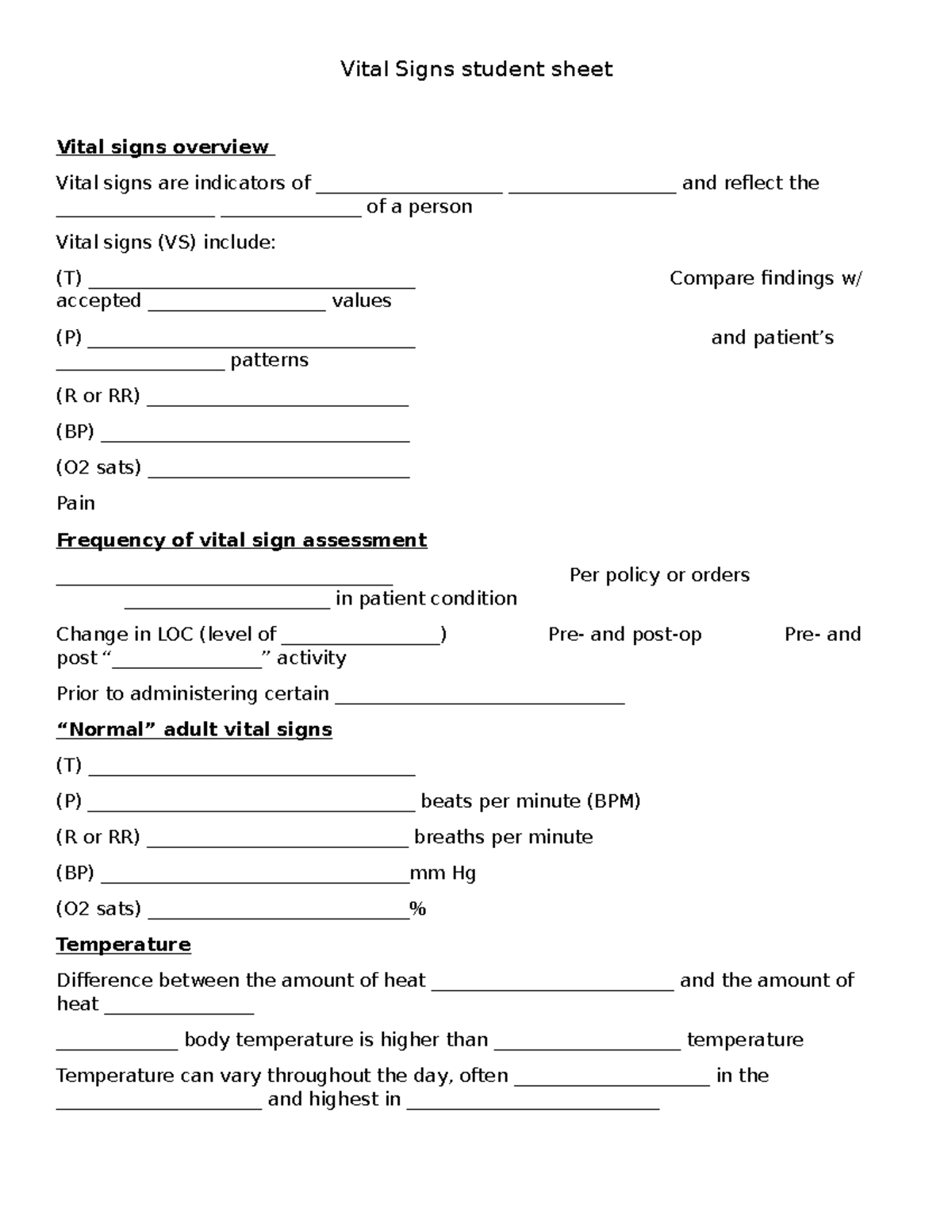 Chap 29 Vital Signs Study Guide: Key Indicators & Nursing Assessments ...