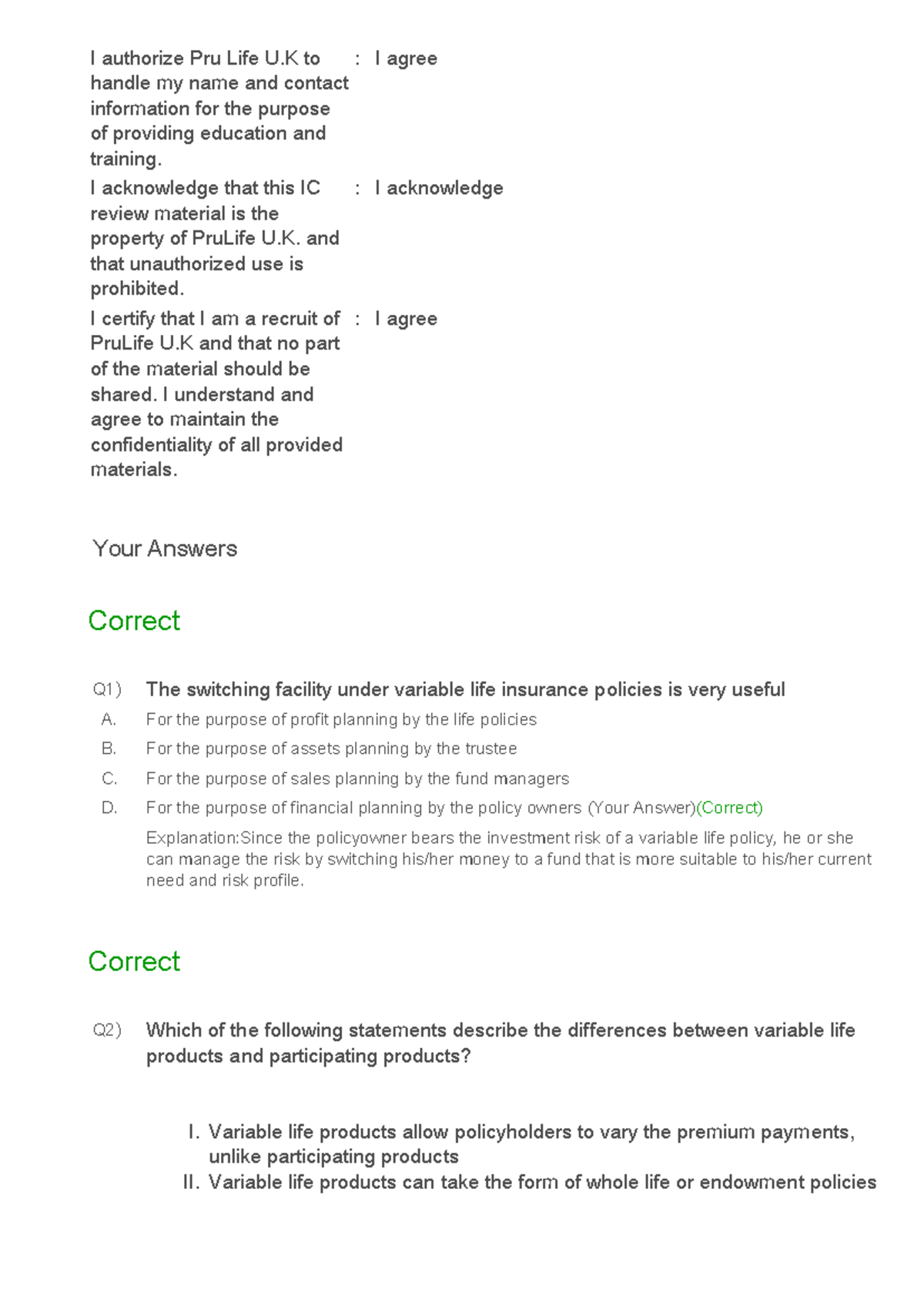 PruLife U Variable Life Insurance Review Material - 2025 - Studocu