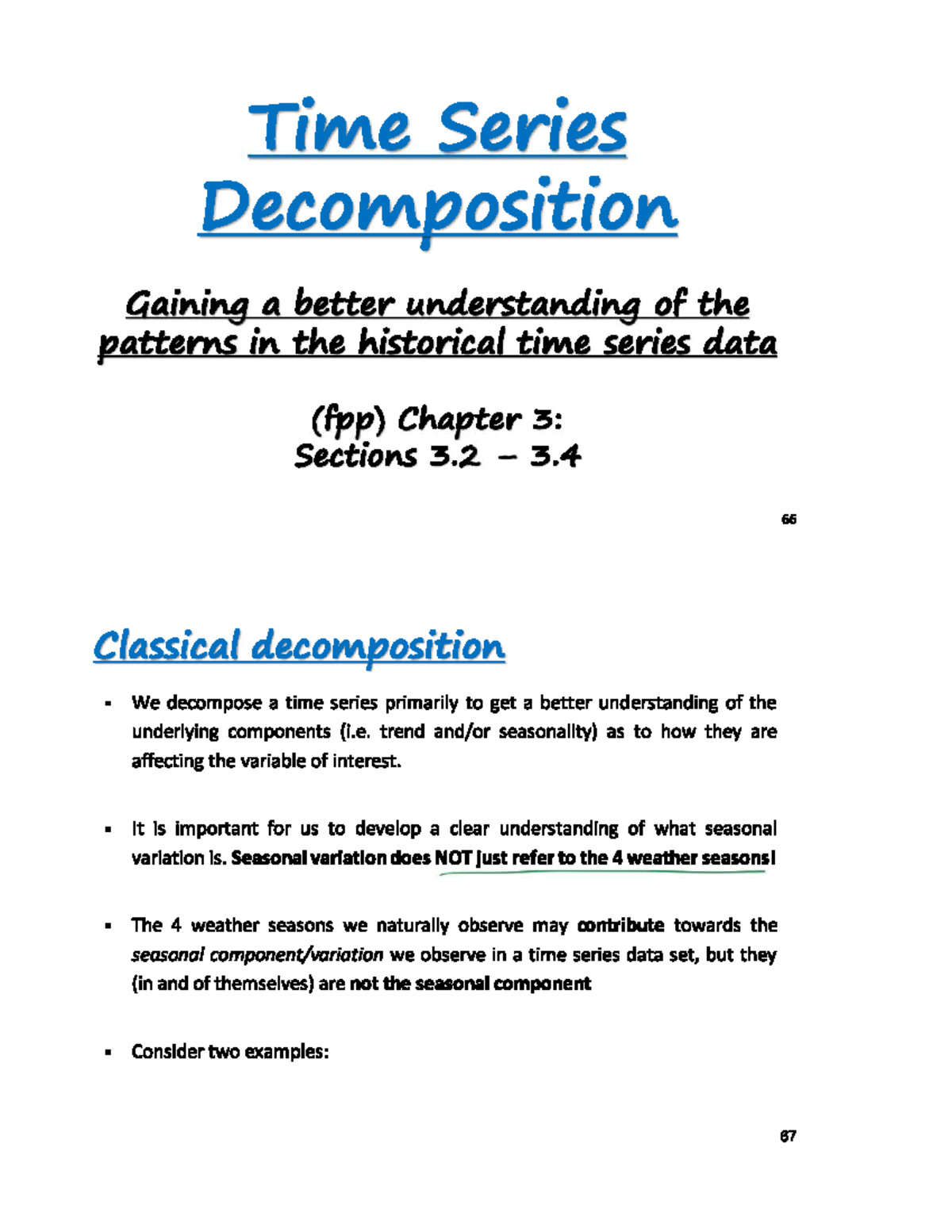 Time Series Decomposition: Classical Methods - Studocu