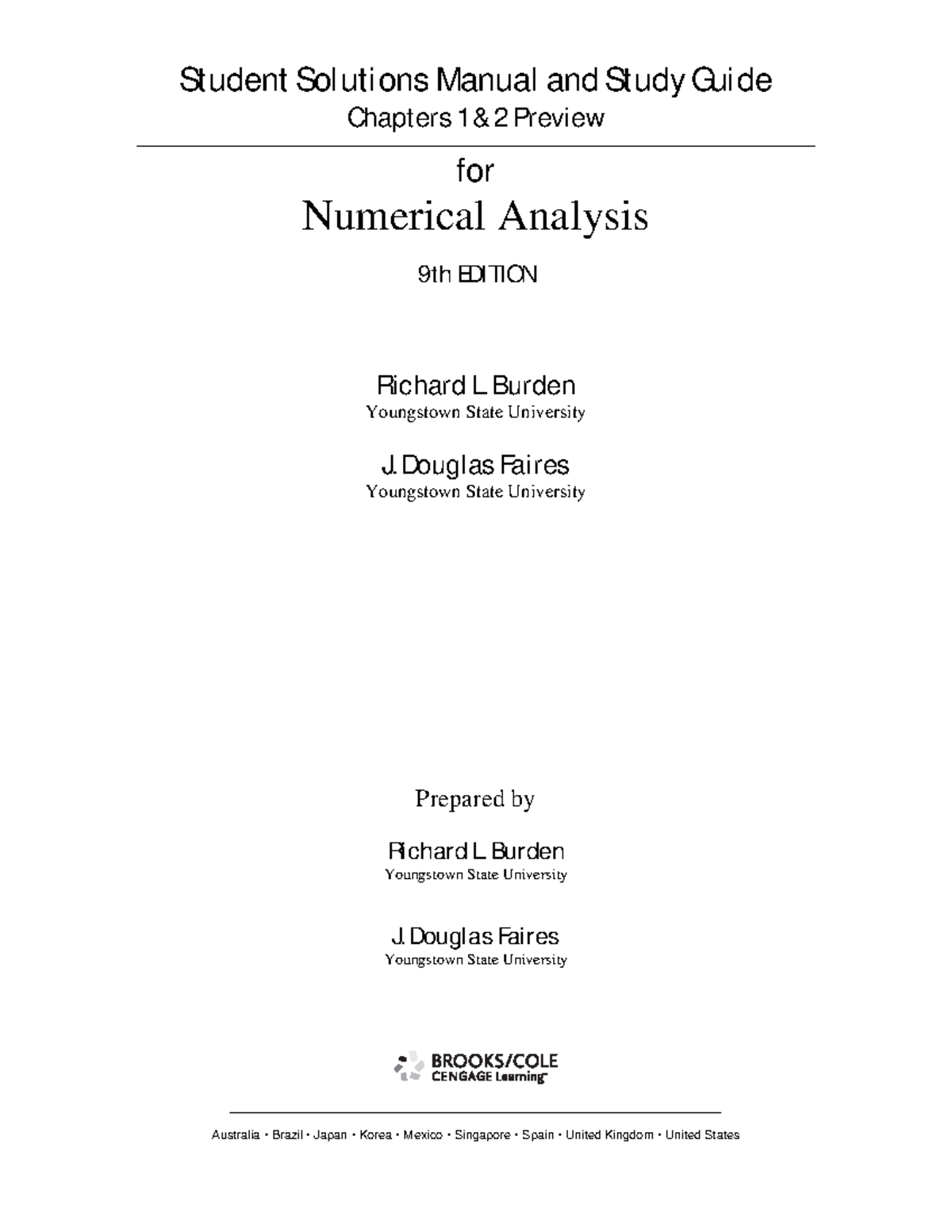 Solution chapter 1 and 2 - Numerical Analysis - TU Delft - Studeersnel