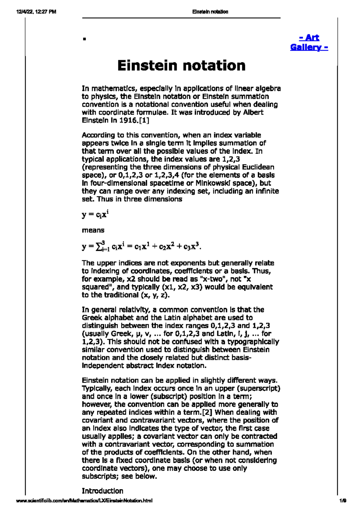 Einstein Notation in Linear Algebra and Physics: A Comprehensive Guide ...