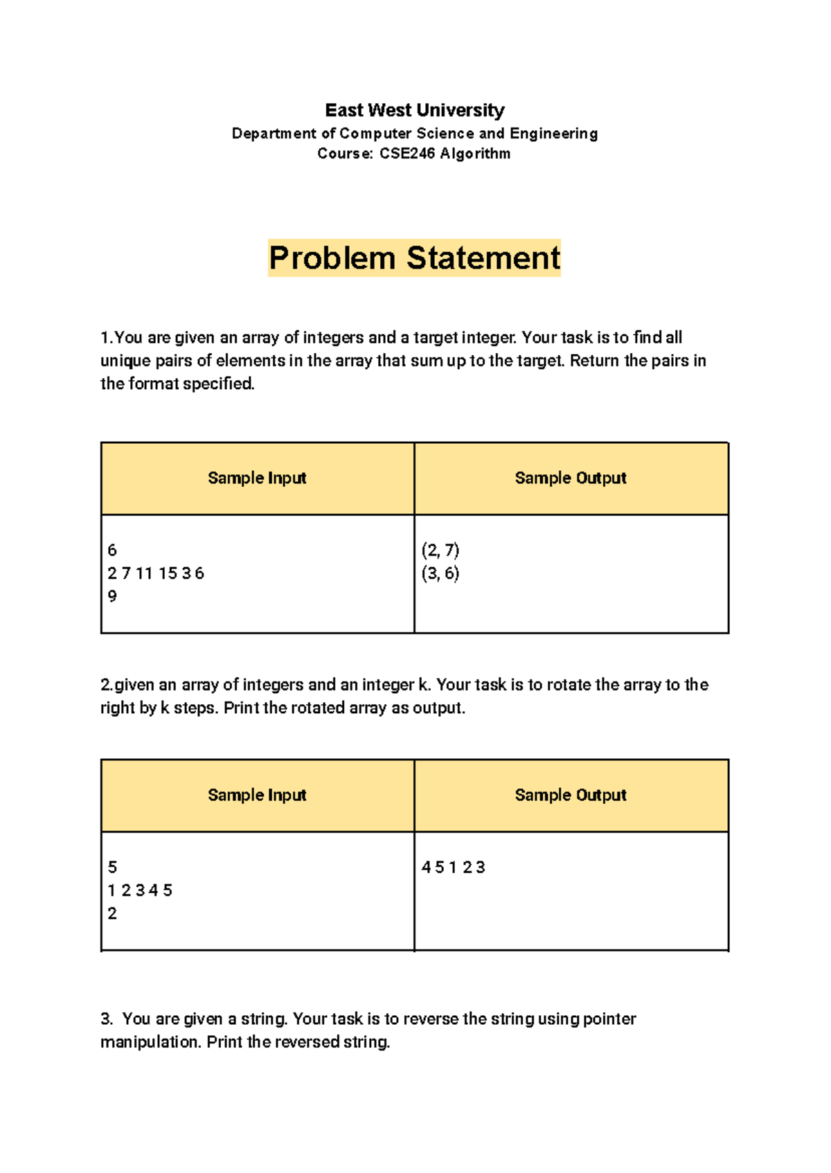 CSE246 Final Exam Practice Problems - C++ Solutions - Studocu