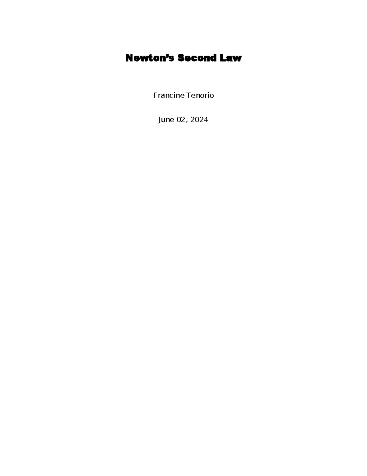 PHY 150 M4 Final Lab Report on Newton's Second Law Experiment - Studocu