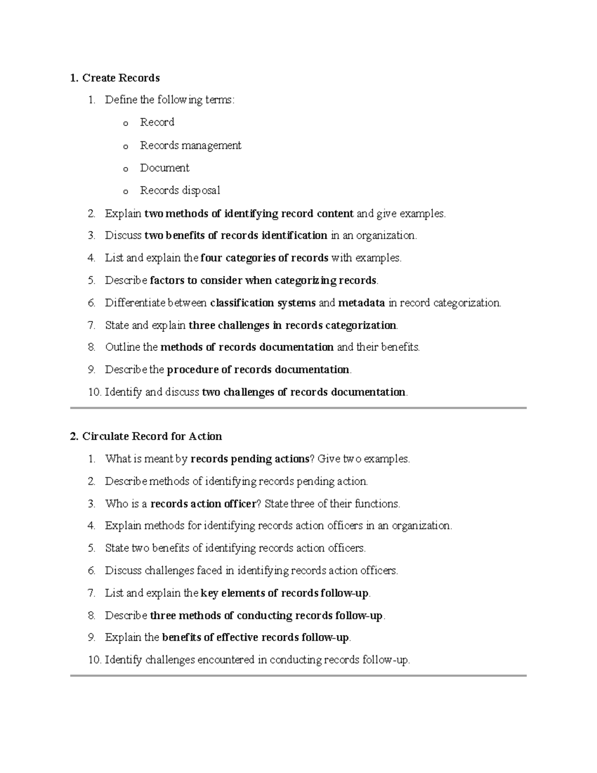 Records Management and Documentation: Key Concepts and Challenges - Studocu
