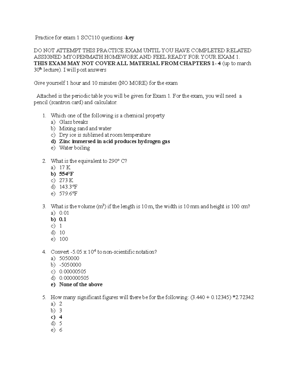 SCC110 Exam 1 Practice Questions & Key Review - Studocu