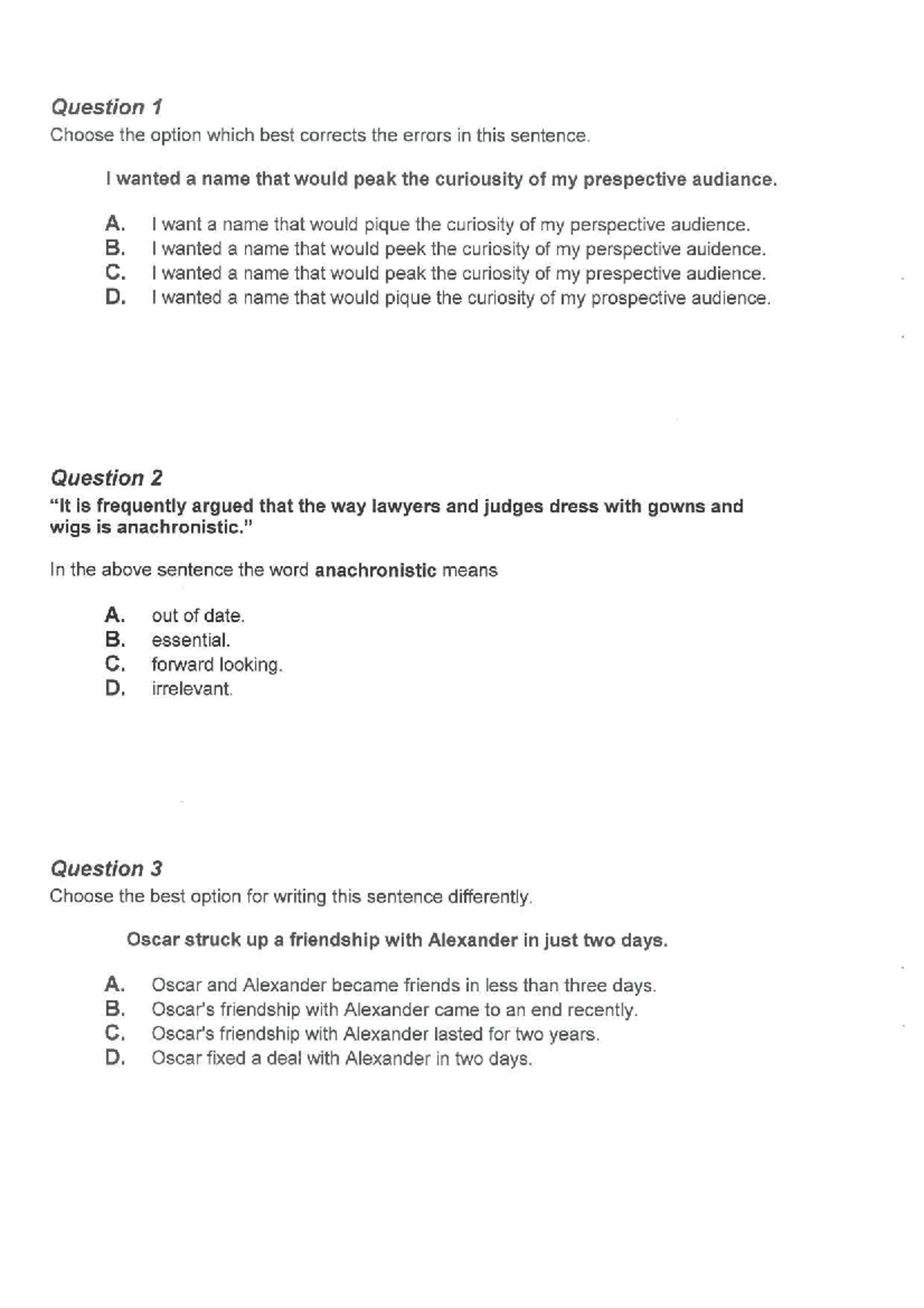 Reading Comprehension-2: Practice Questions and Answers - Studocu