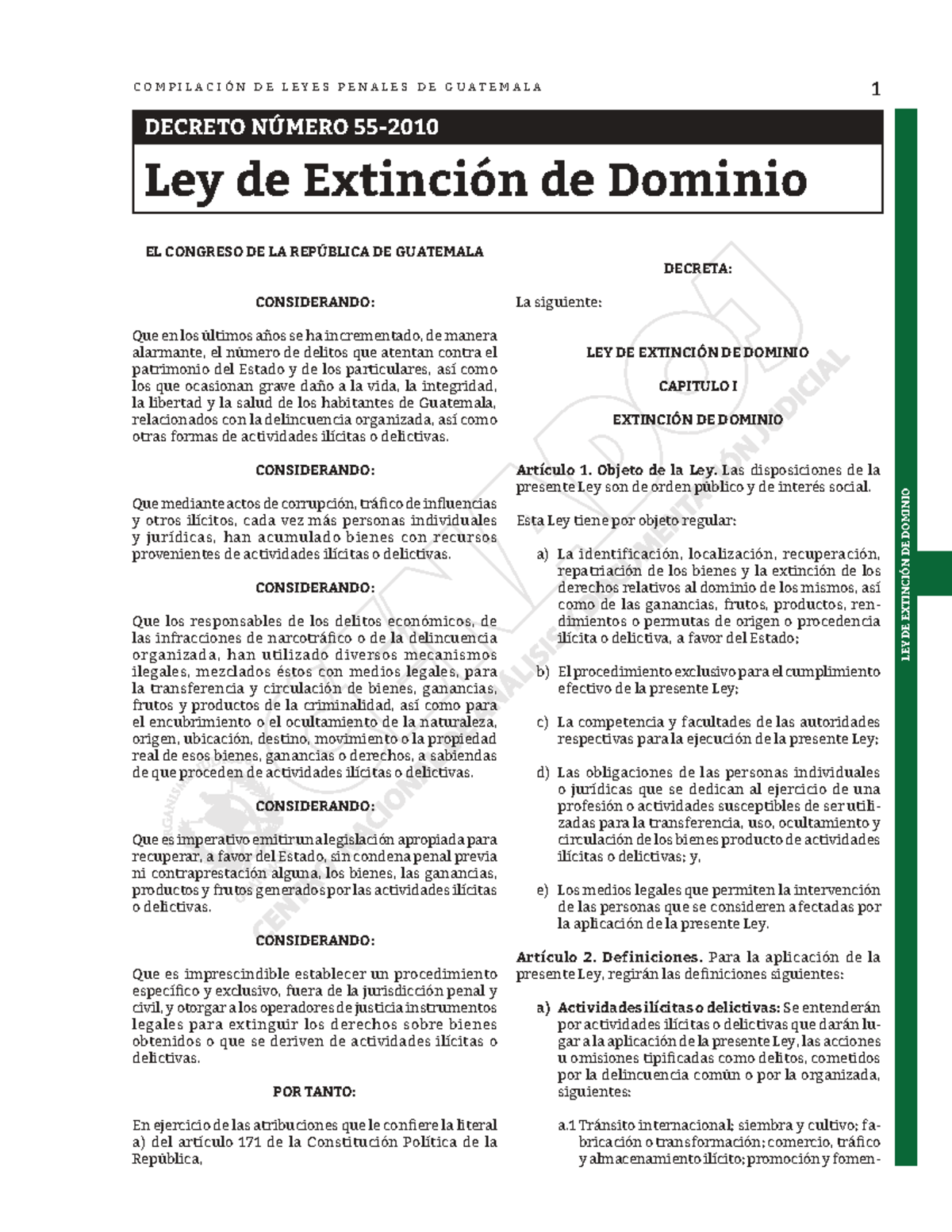Ley de Extinción de Dominio en Guatemala: Análisis y Consideraciones ...
