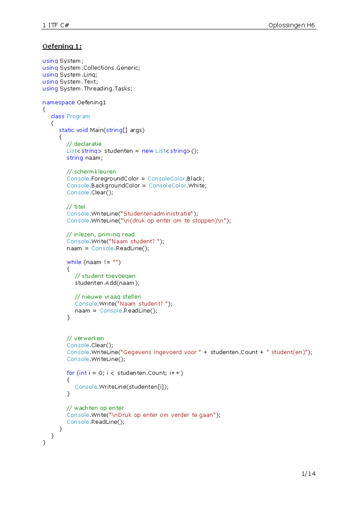 H6 Oplossingen - Warning: TT: undefined function: 32 Oefening 1: using ...