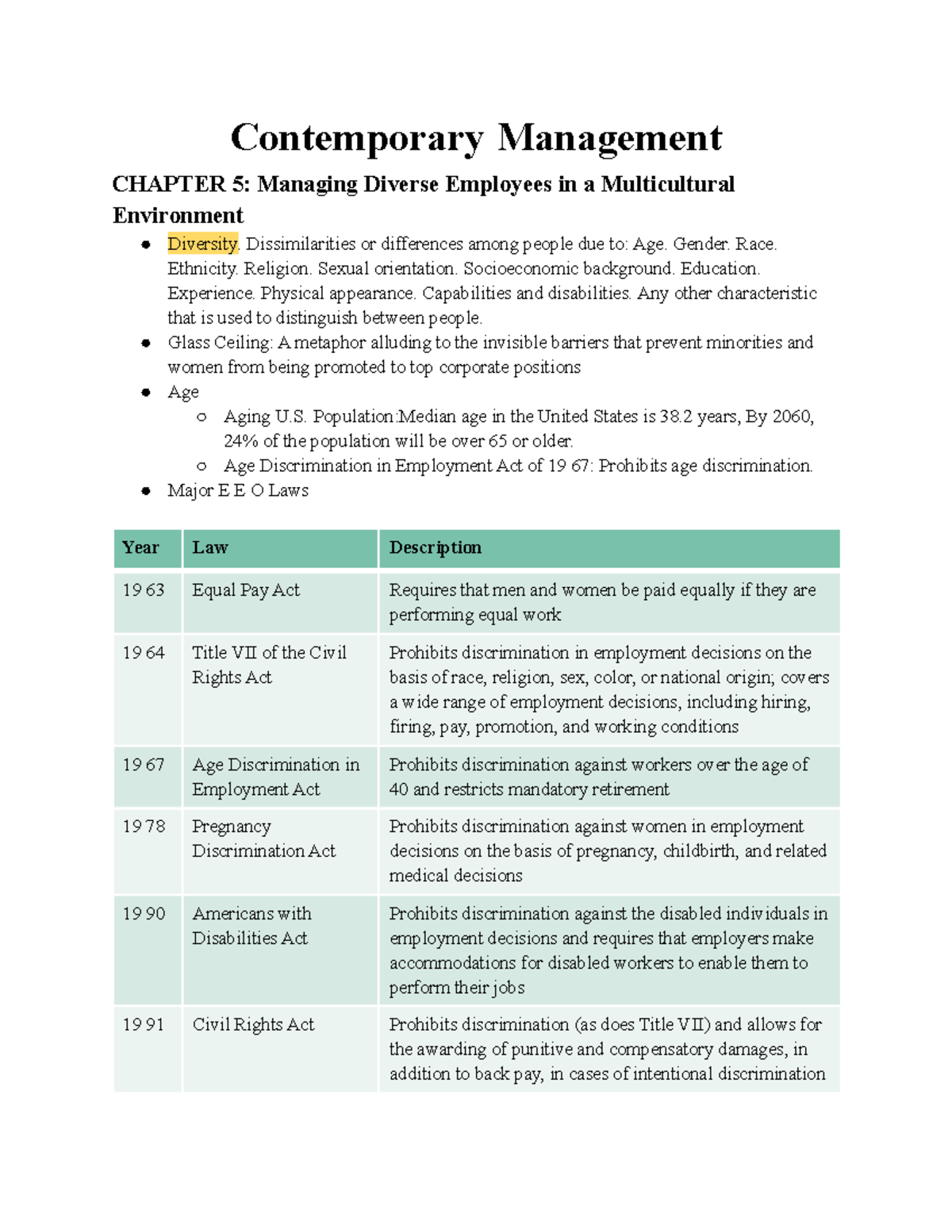 Contemporary Management CH 5 - Contemporary Management CHAPTER 5 ...