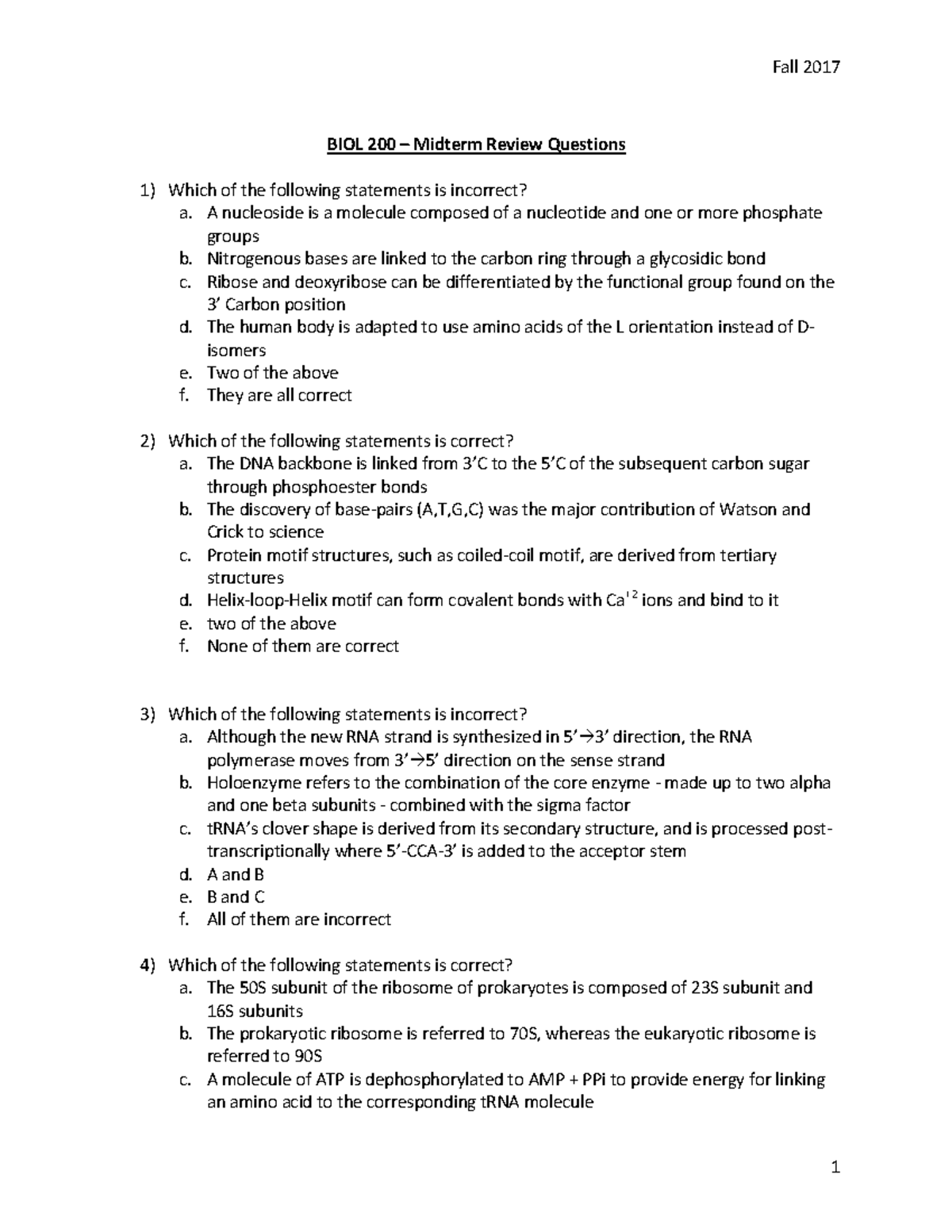 BIOL 200 Midterm Review - Key Questions and Answers - Studocu