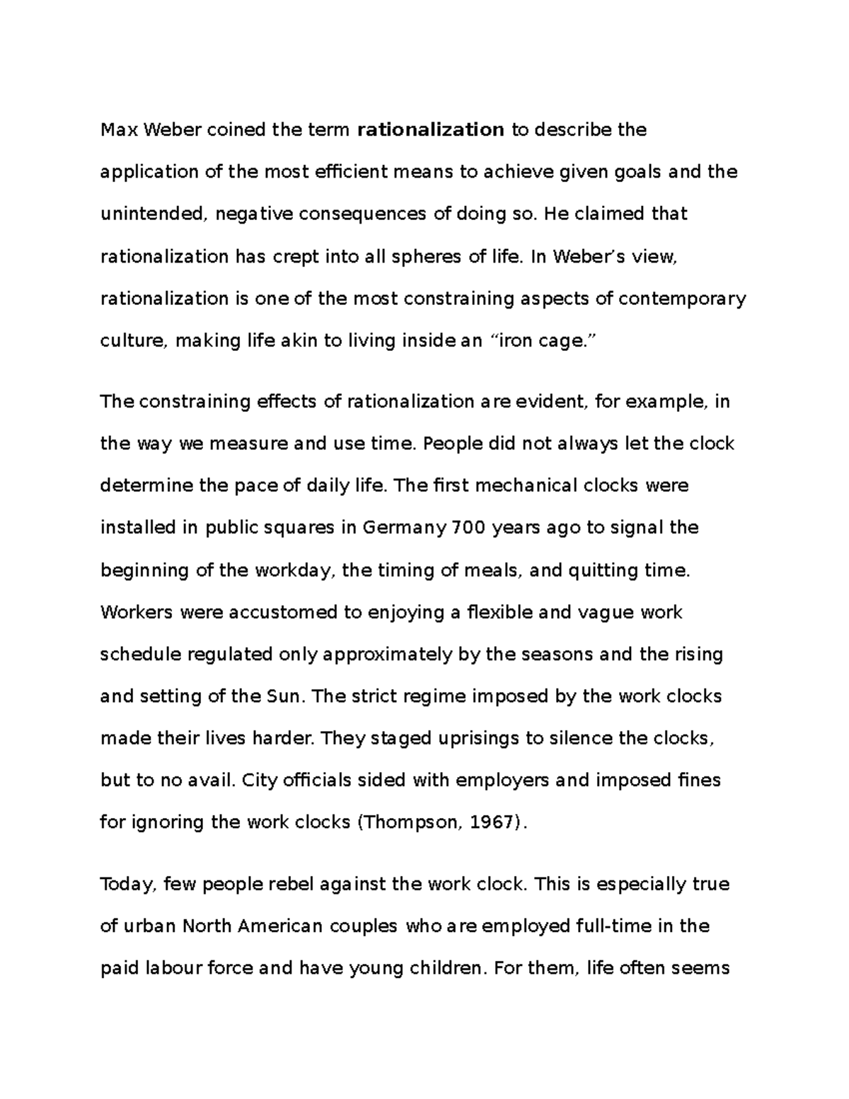 Rationalization and Time Use in Contemporary Life: A Study on ...