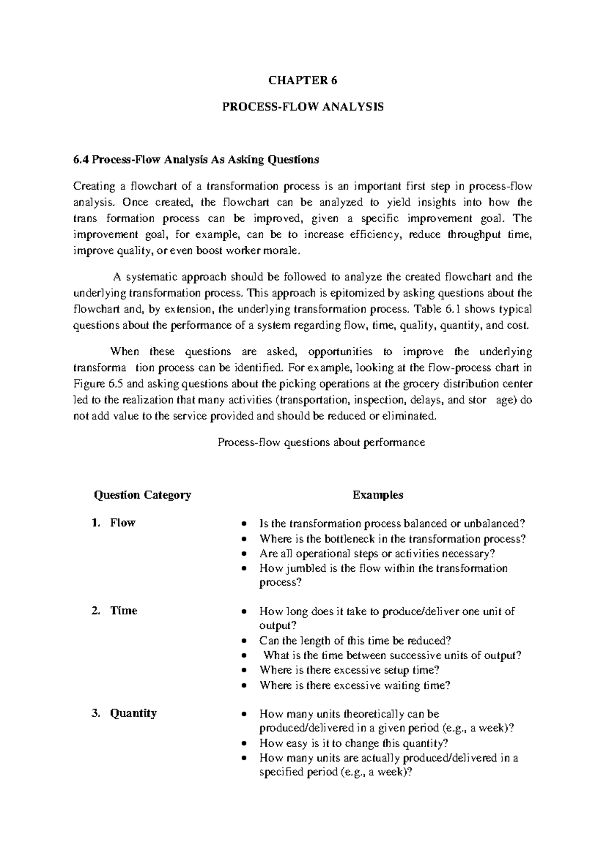 Chapter 6 Process Flow Analysis: Assessing Transformation Capabilities ...