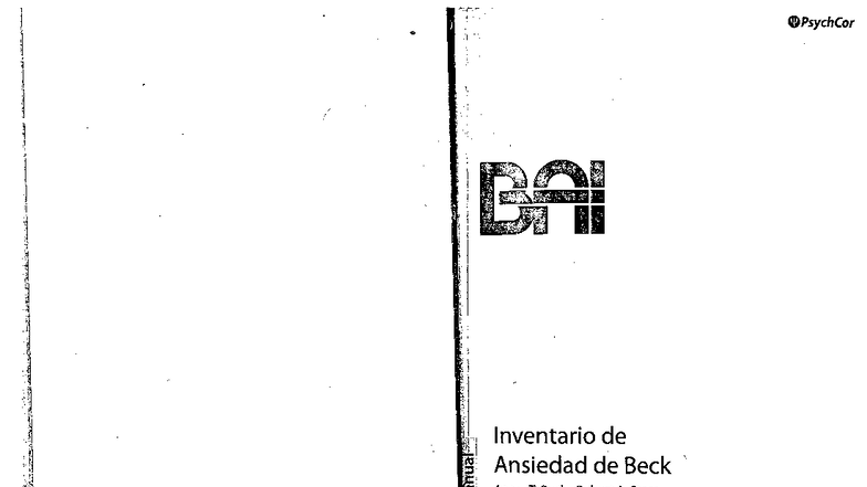 BAI: Manual de Adaptación Española del Inventario de Ansiedad de Beck