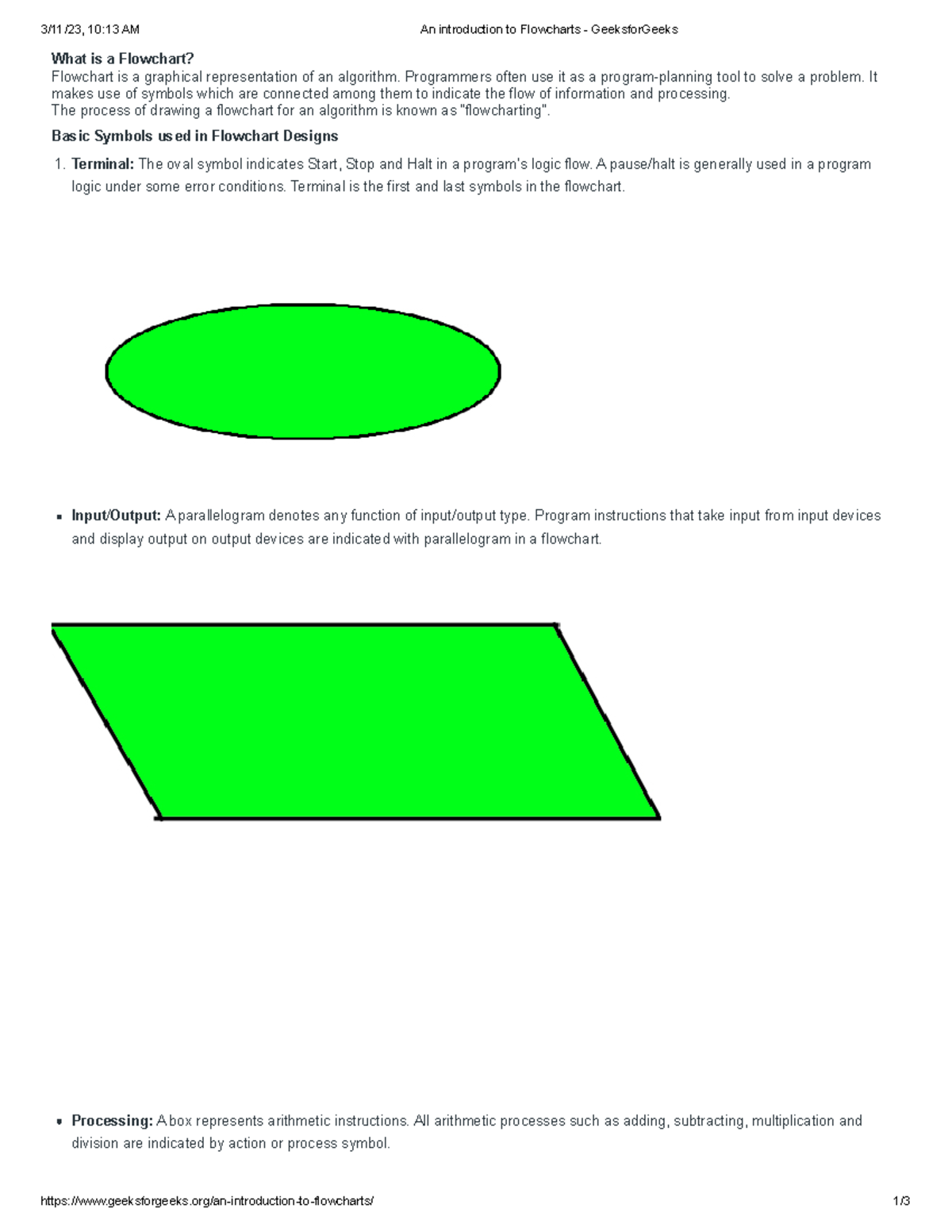 An introduction to Flowcharts L3 - Programmers often use it as a ...
