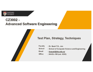 08 Software Project Management - Project Planning - CZ3002 - Advanced ...