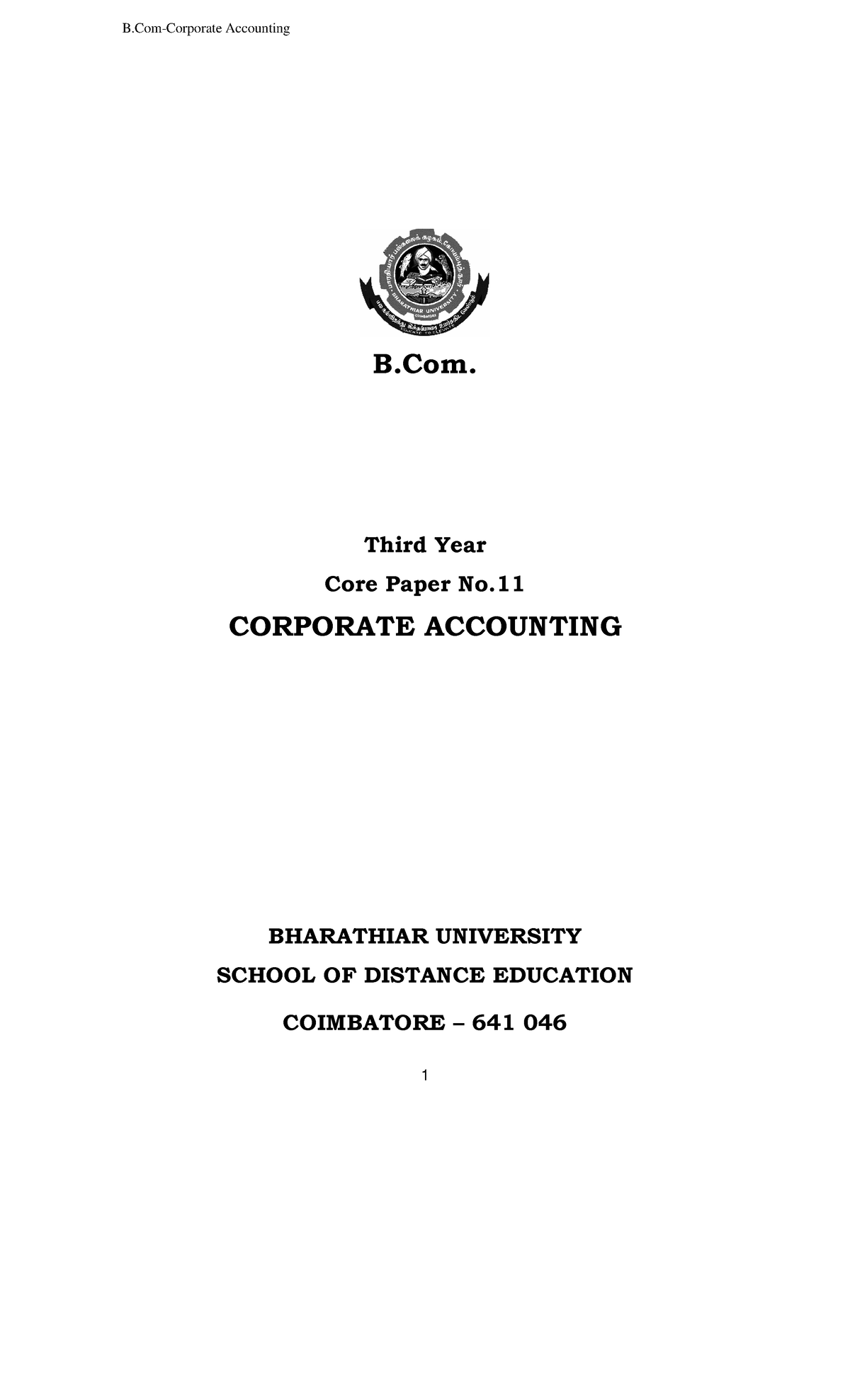 B.Com 07 - Corporate Accounting Syllabus for Third Year Students - Studocu