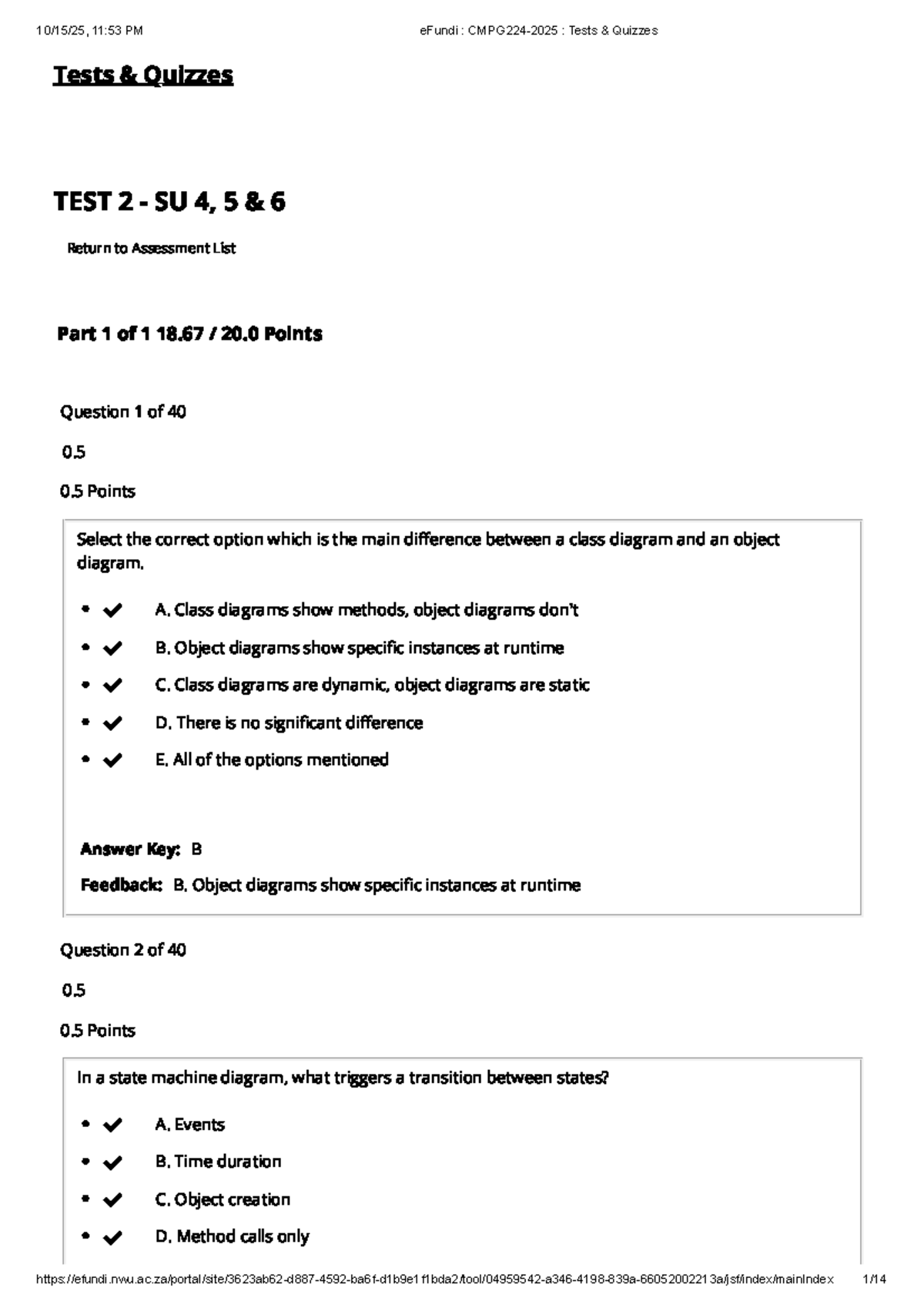 Cmpg224 Test 2 Review: Key Concepts and Questions - Studocu