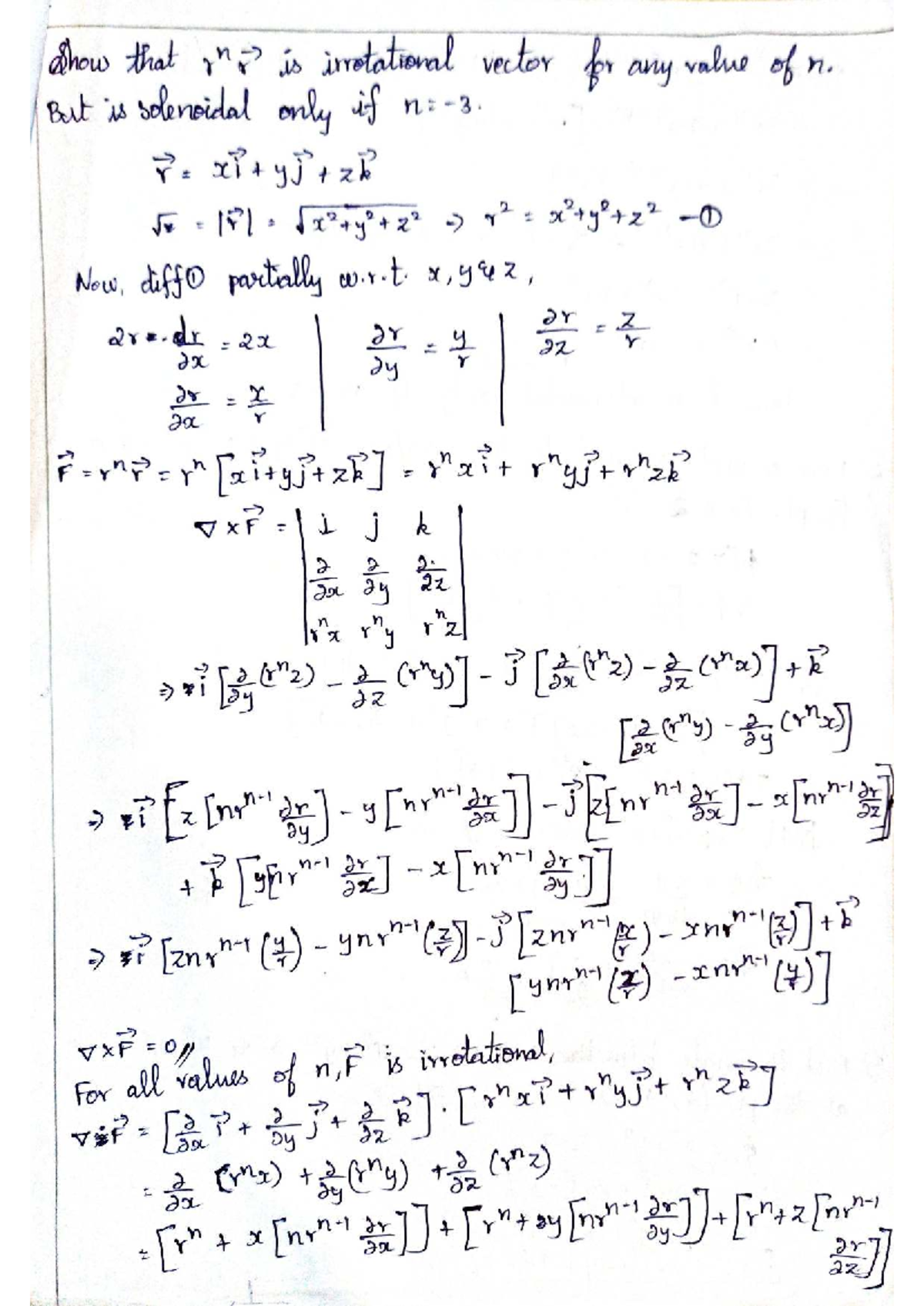 Maths Assignment 2: Irrotational and Solenoidal Vector Fields Analysis ...