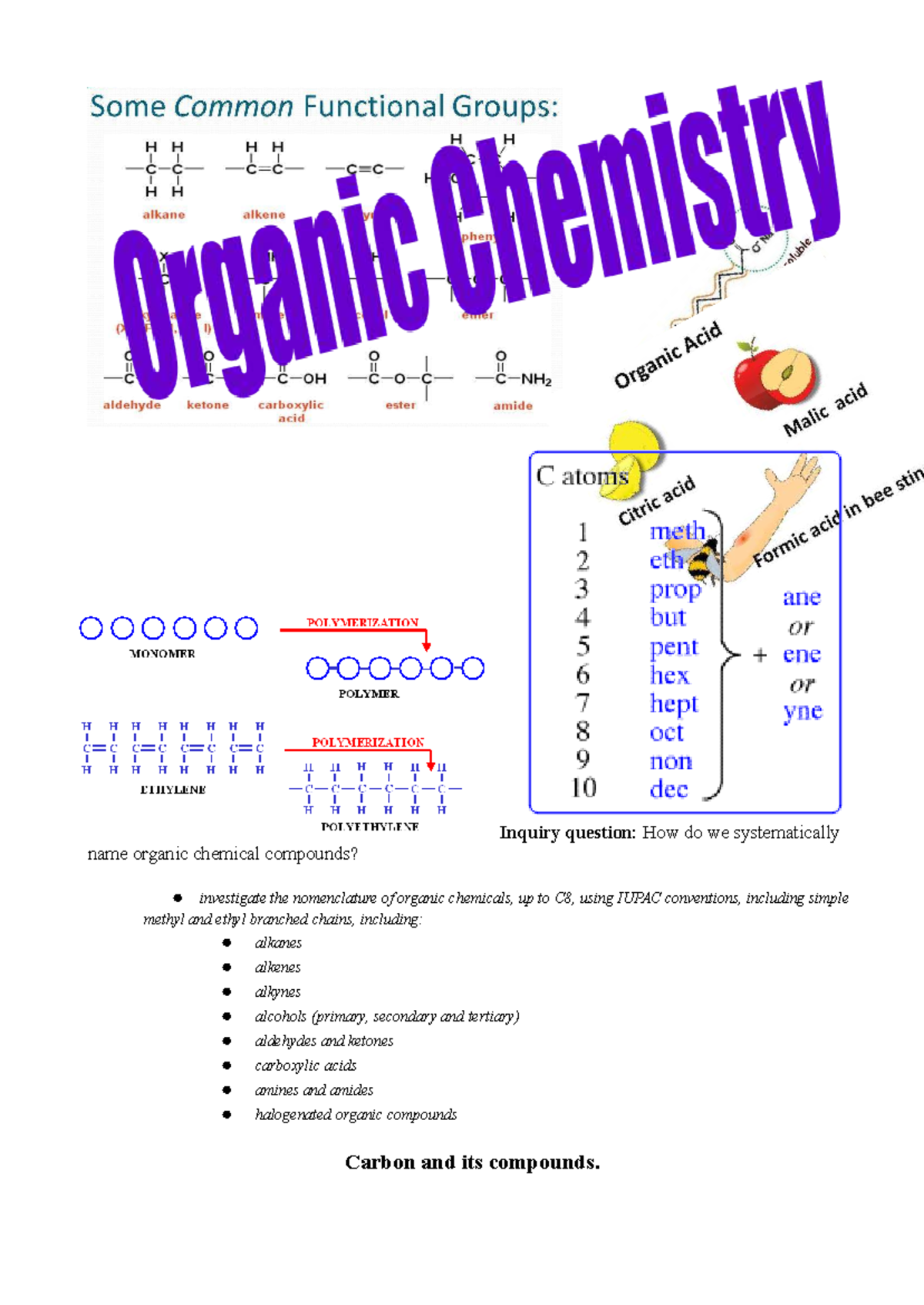 Organic Nomenclature: IUPAC Naming Conventions for C1-C8 Compounds ...
