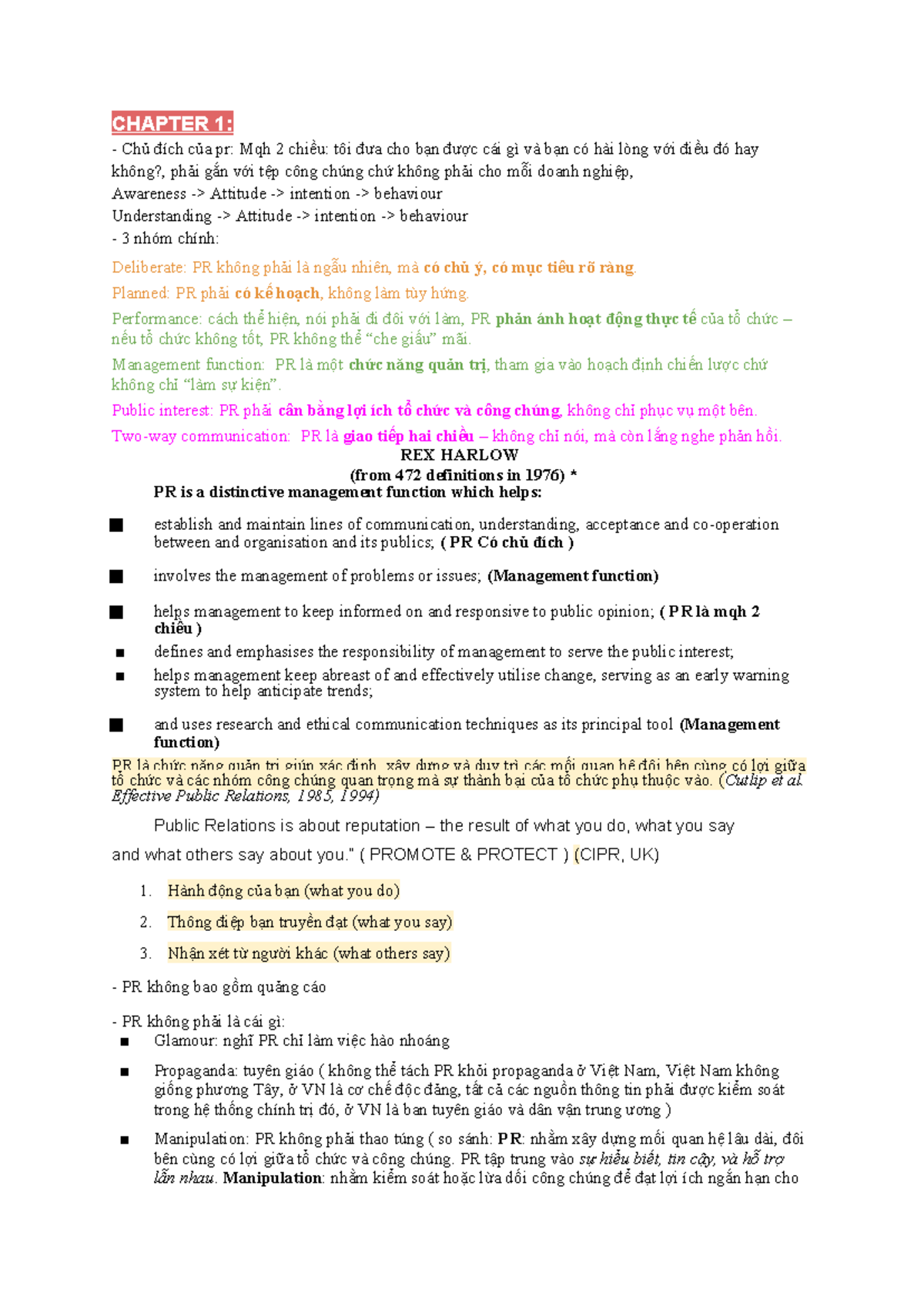 PRE301 Chapter 1: Understanding Public Relations and Its Functions ...