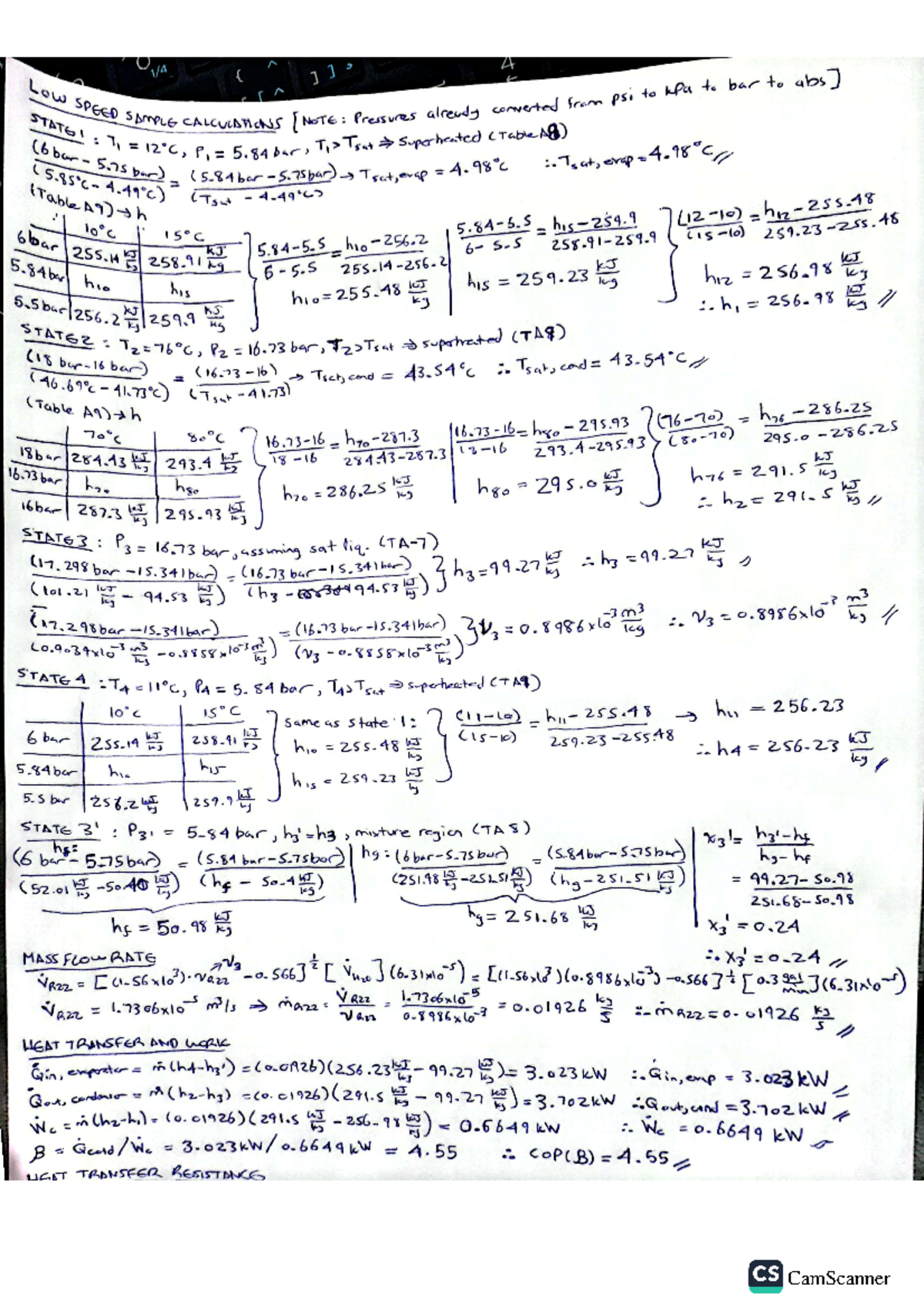 Heat transfer analysis of HVAC - Low STAT61 SPEED SAMPLE CALCULATIONS ...