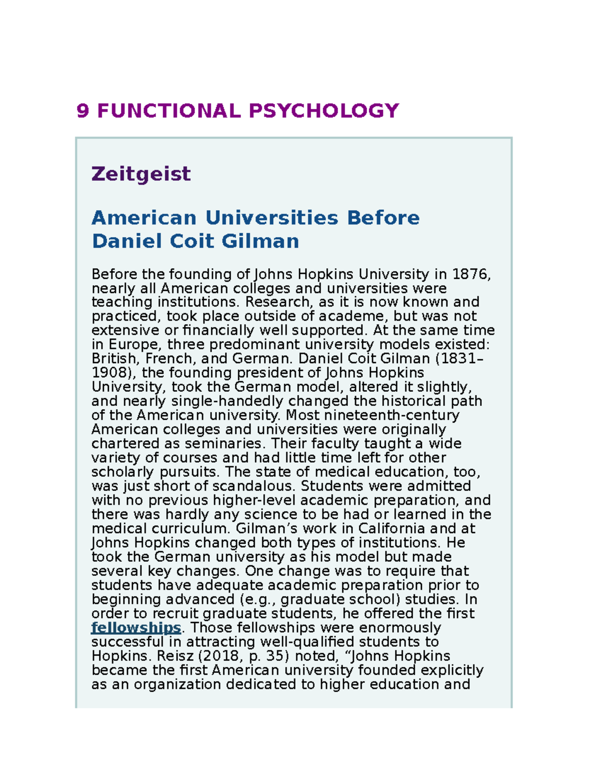 Functional Psychology: The Rise of American Universities - Studocu