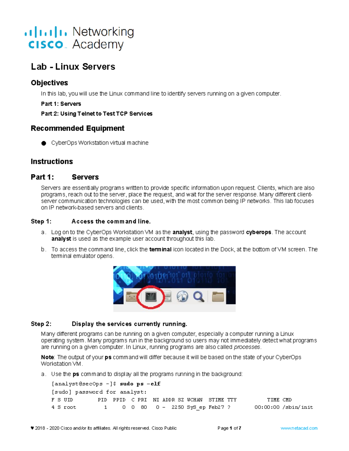 4.3.4 Lab - Network Server Solutions and Telnet Testing Guide - Studocu
