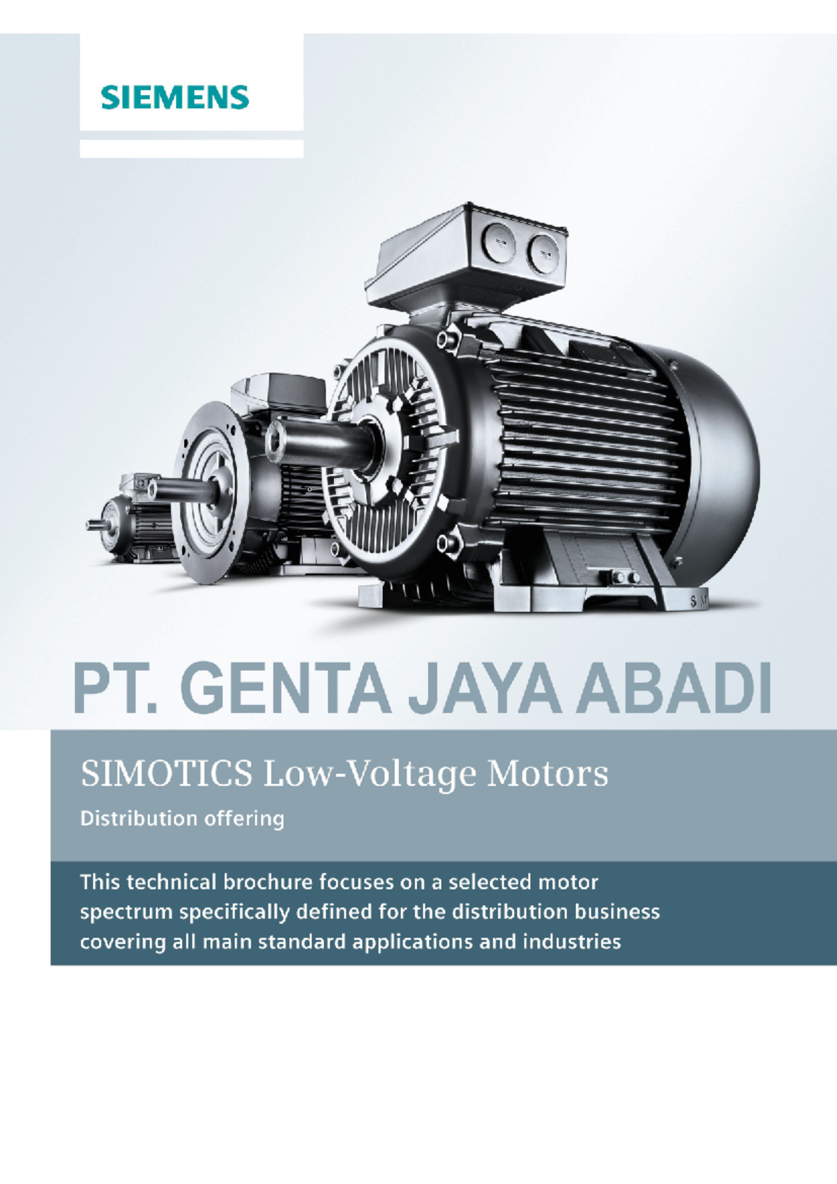 SIEMENS 03 - SIMOTICS Motors Distribution Technical Overview - Studocu