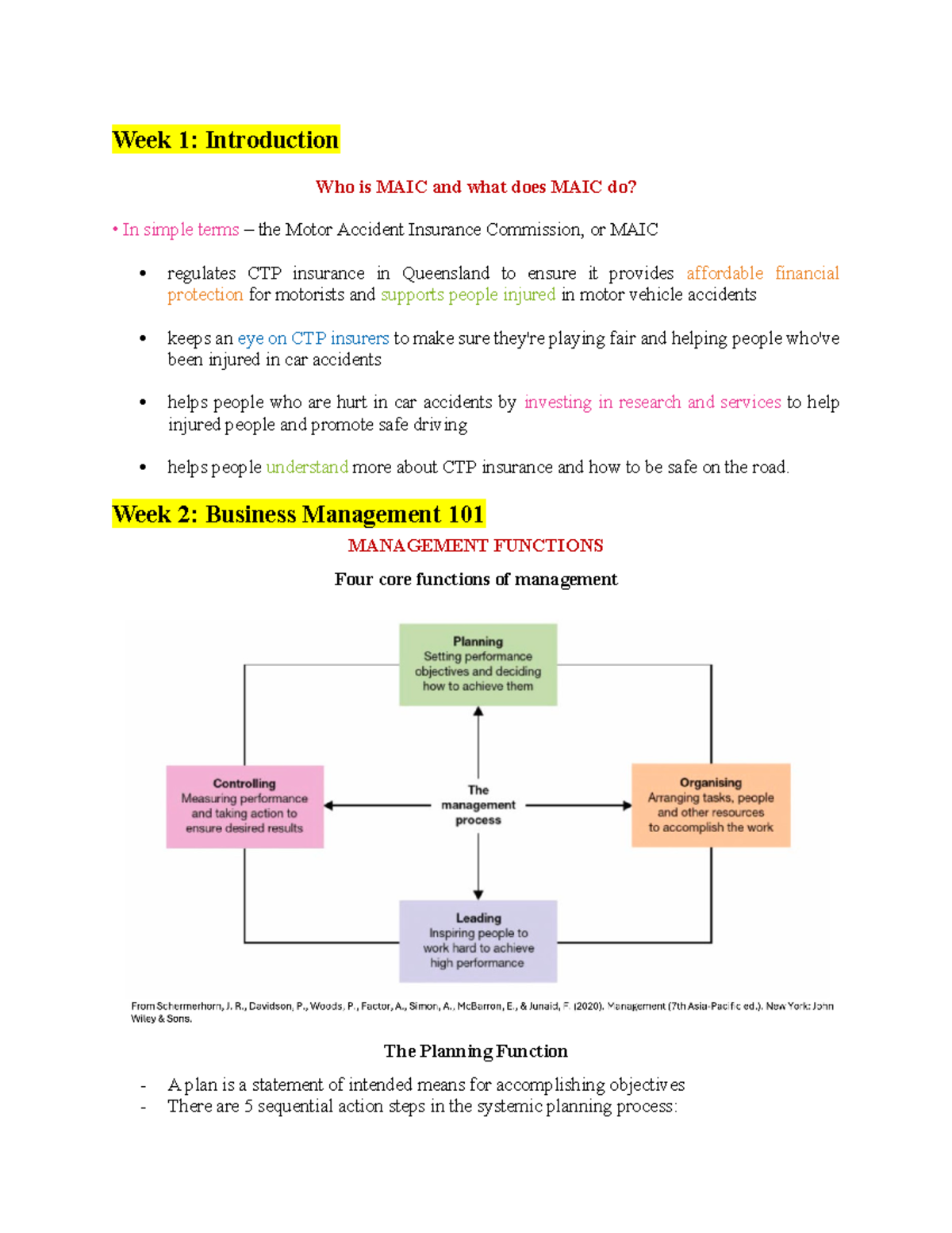 BSB105 Lecture Notes: Introduction to MAIC & Business Management ...