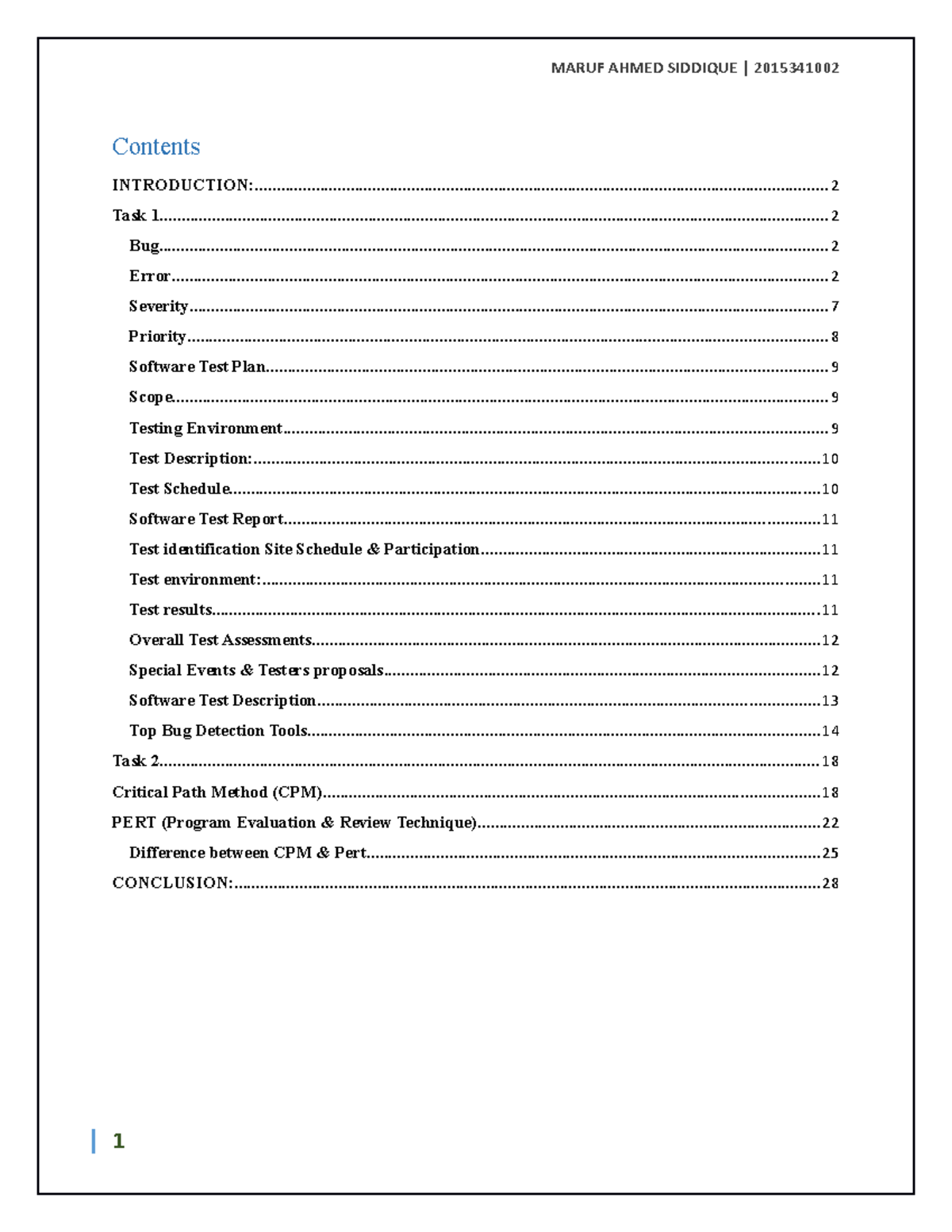 Quality Assign 2 - Contents - Studocu