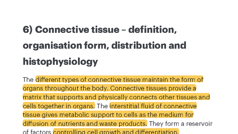 Histology of Connective Tissue: Definition, Types, and Functions ...