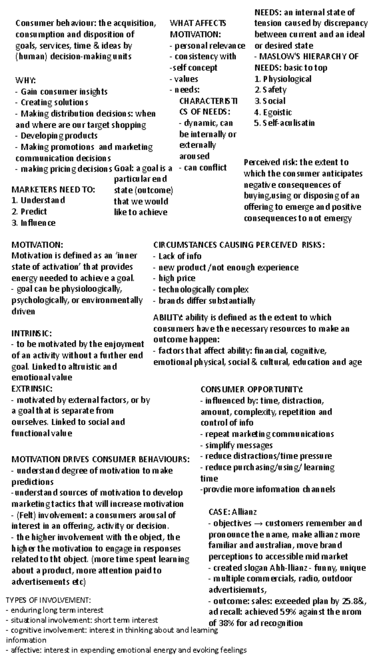 CB101: Consumer Behavior Lecture Notes for Exam Preparation - Studocu