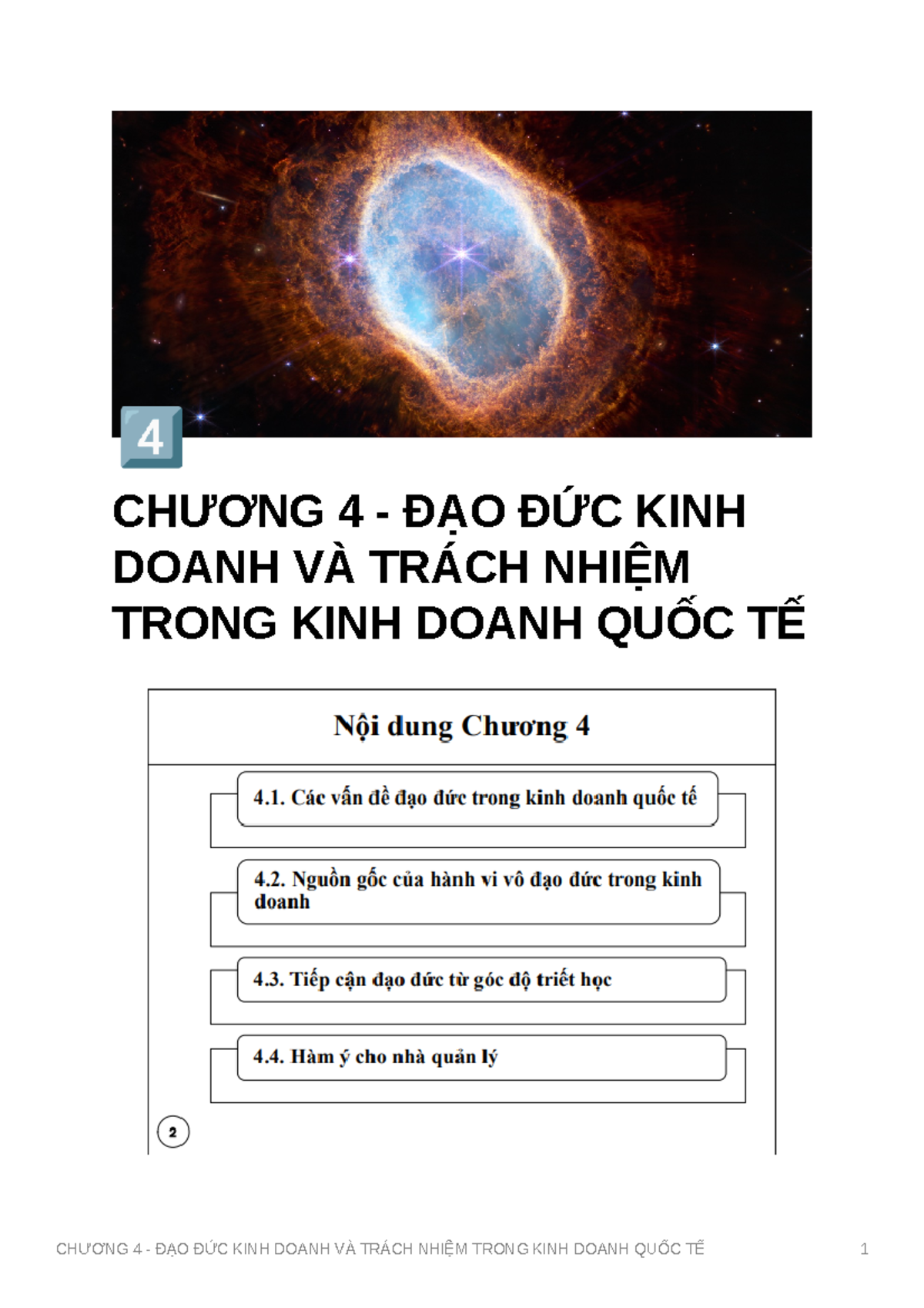 CHNG 4 - O C KINH Doanh V TRCH NHIM Trong KINH Doanh QUC T - ³ CHƯƠNG 4 ...