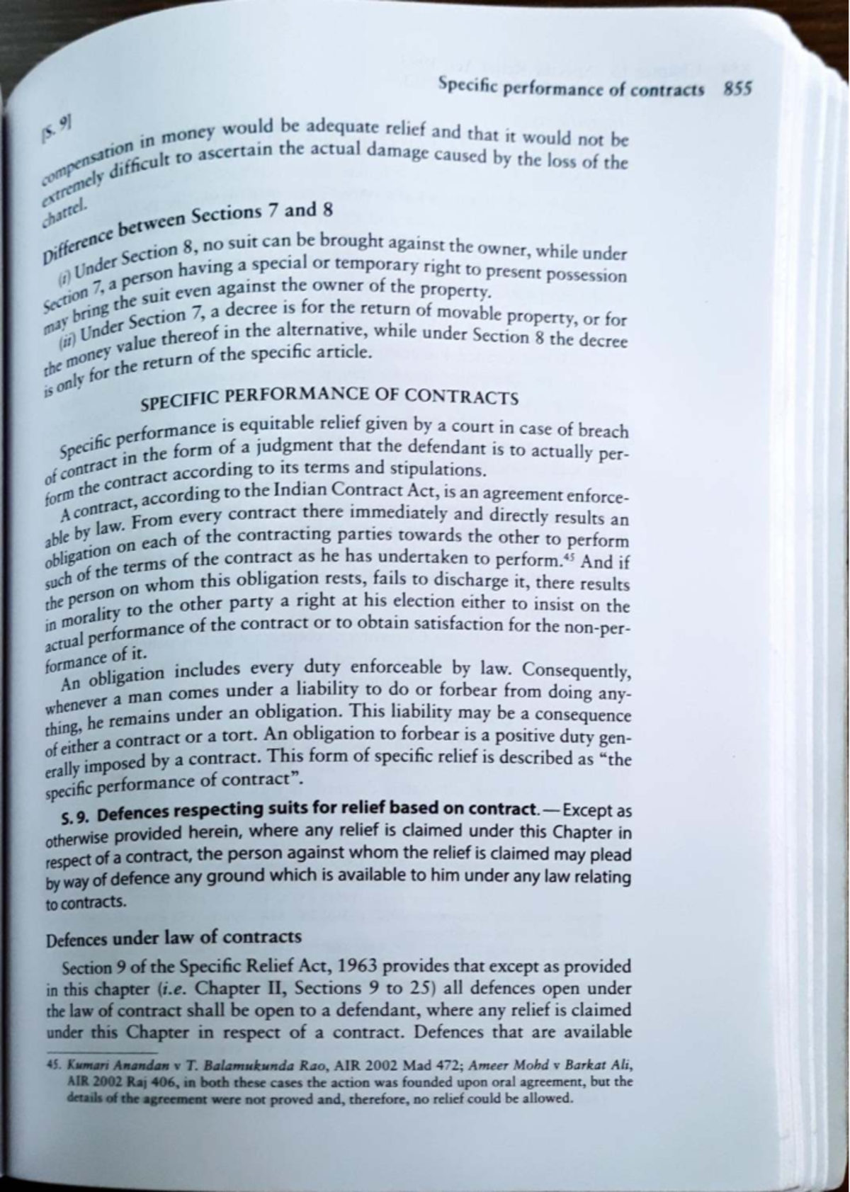 Contract 1 - Specific Performance of Contracts: Legal Insights and Case ...