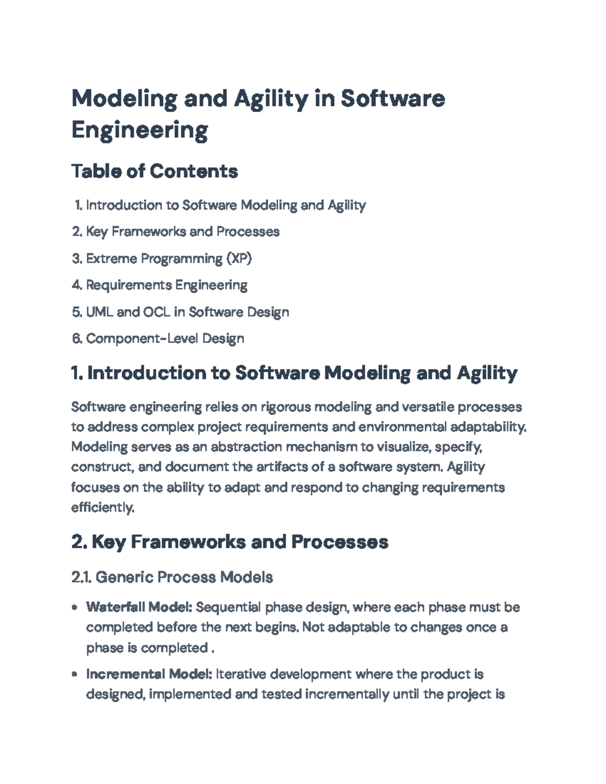 Modeling and Agility in Software Engineering: Frameworks and Processes ...