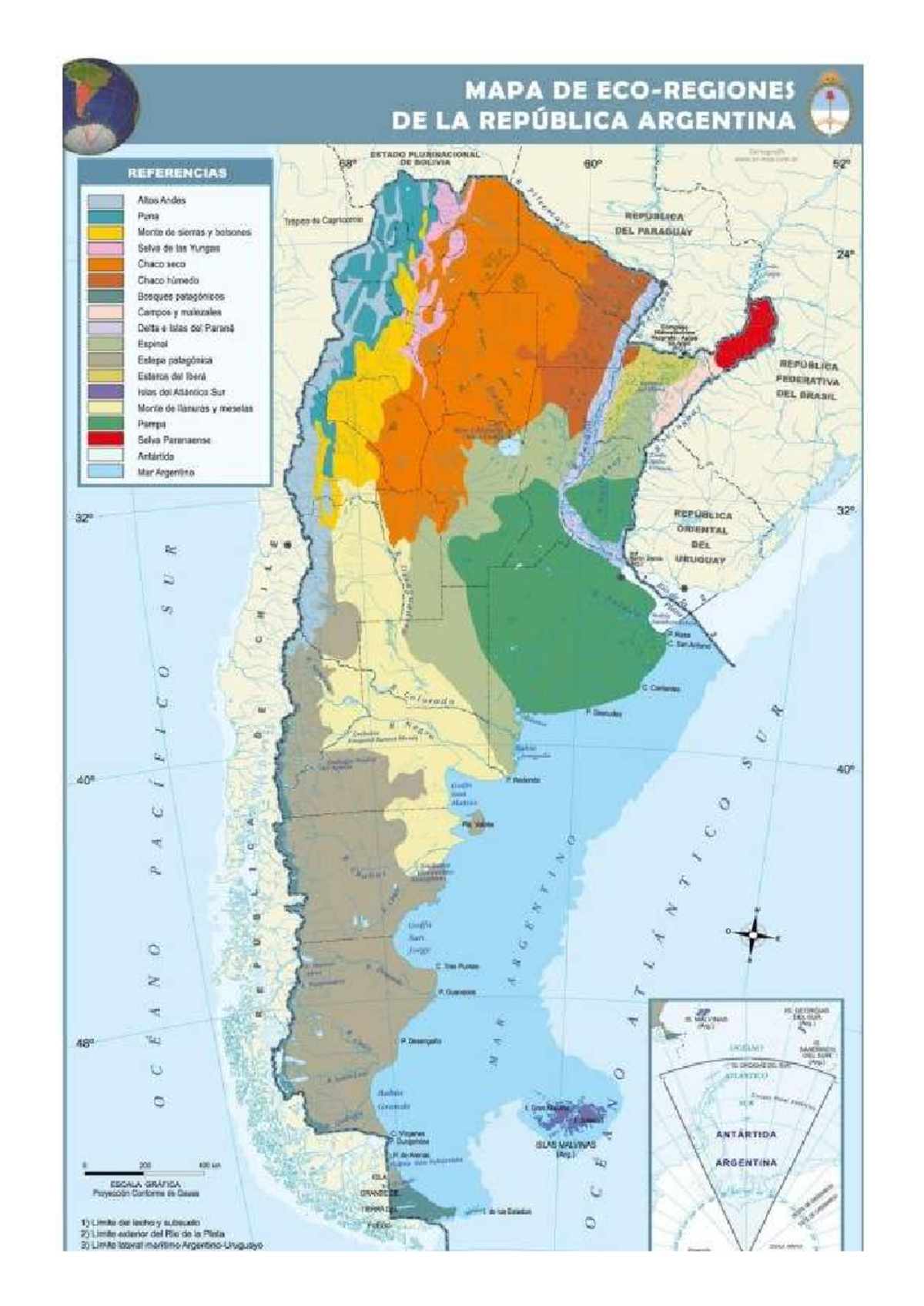 Mapa Topográfico de Argentina y Países Limítrofes - Geo1 - Studocu