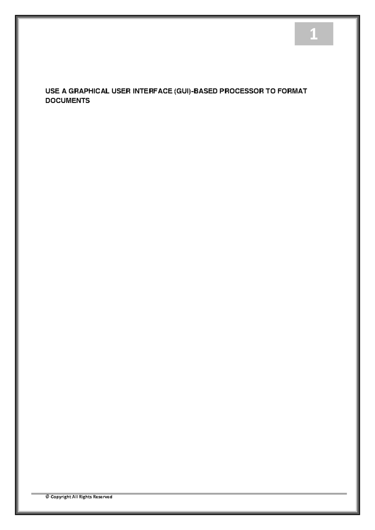 MS Word 2010: GUI-Based Document Formatting Lessons & Activities - Studocu