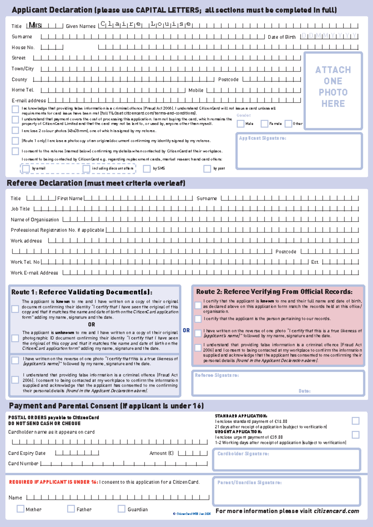 Citizencard web application form jan 2024 - Parent/Guardian Signature ...