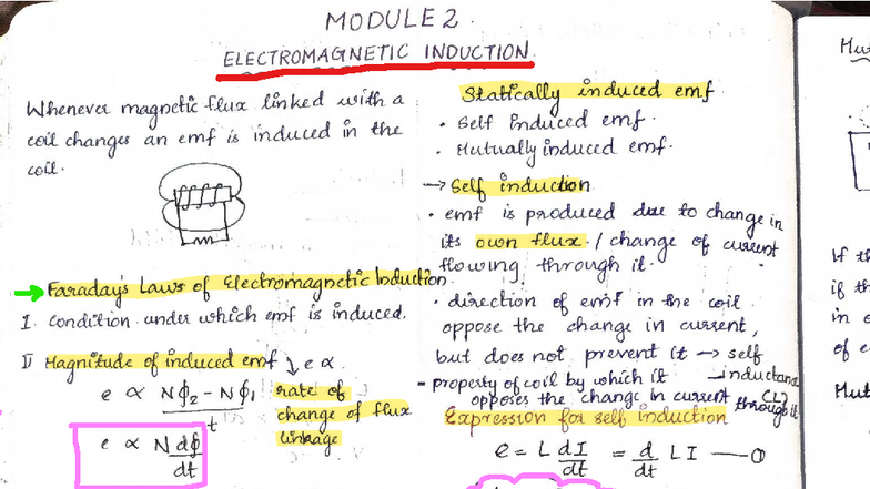 MODULE 2: ELECTROMAGNETIC INDUCTION NOTES - Studocu