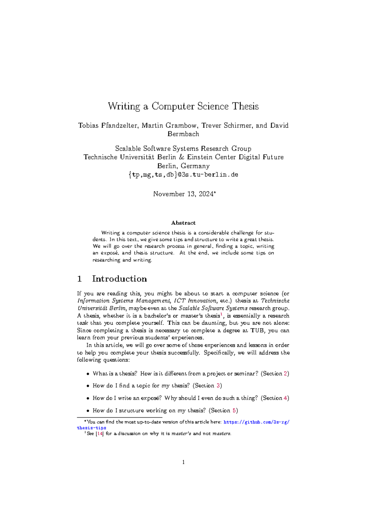 CS Thesis Writing Guide: Tips & Structure for Success - Studocu